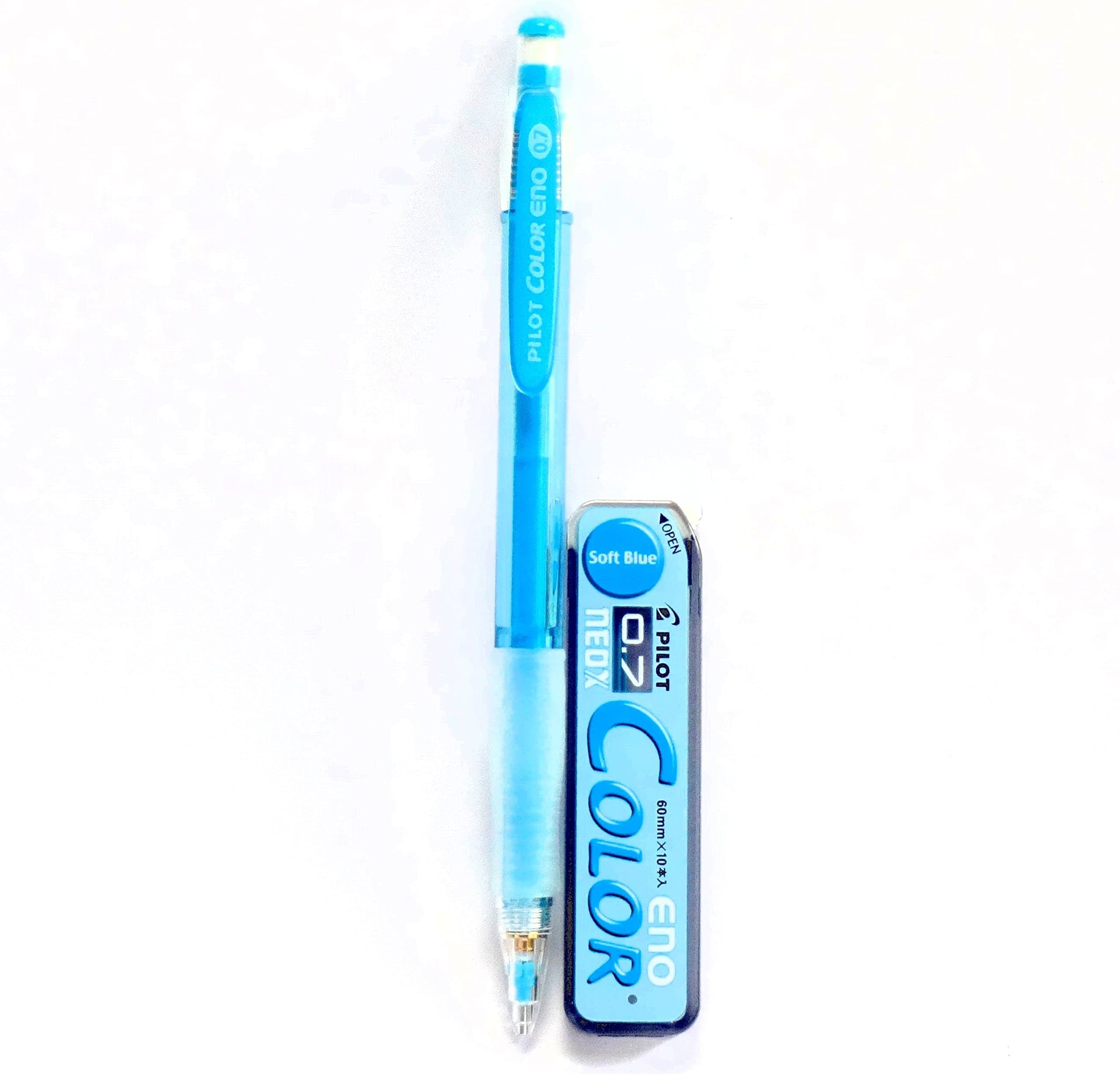 Color Eno Soft Blue Set, 0.7mm Mechanical Pencil + Mechanical Pencil Lead 0.7mm, Soft Blue, 10 Leads(Japan Import)