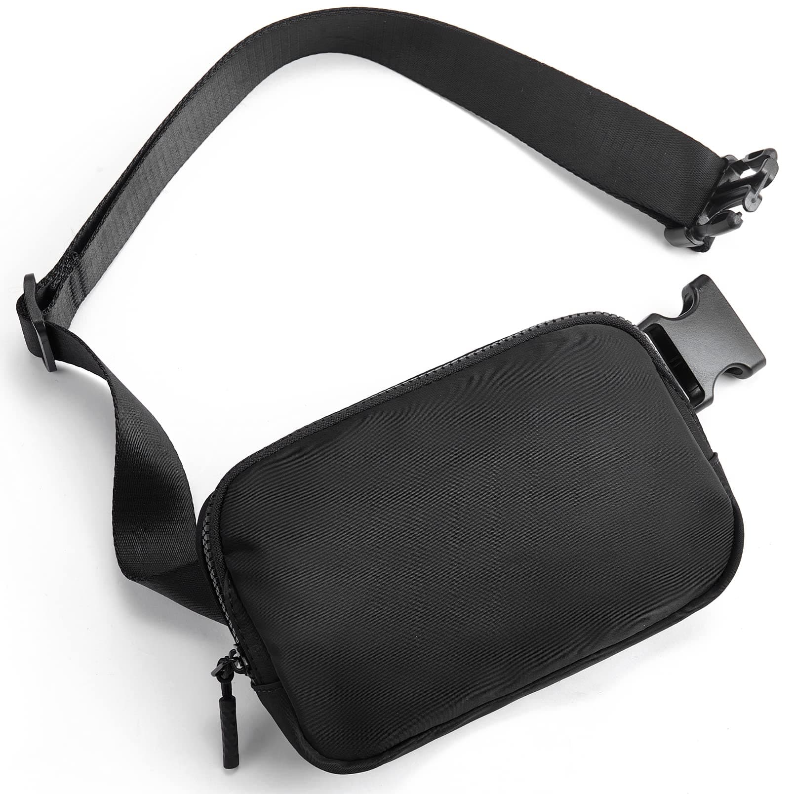 Telena Fanny Packs for Women Men Small Belt Bag Fashionable Crossbody Fanny Pack Waist Bag with Adjustable Strap Black