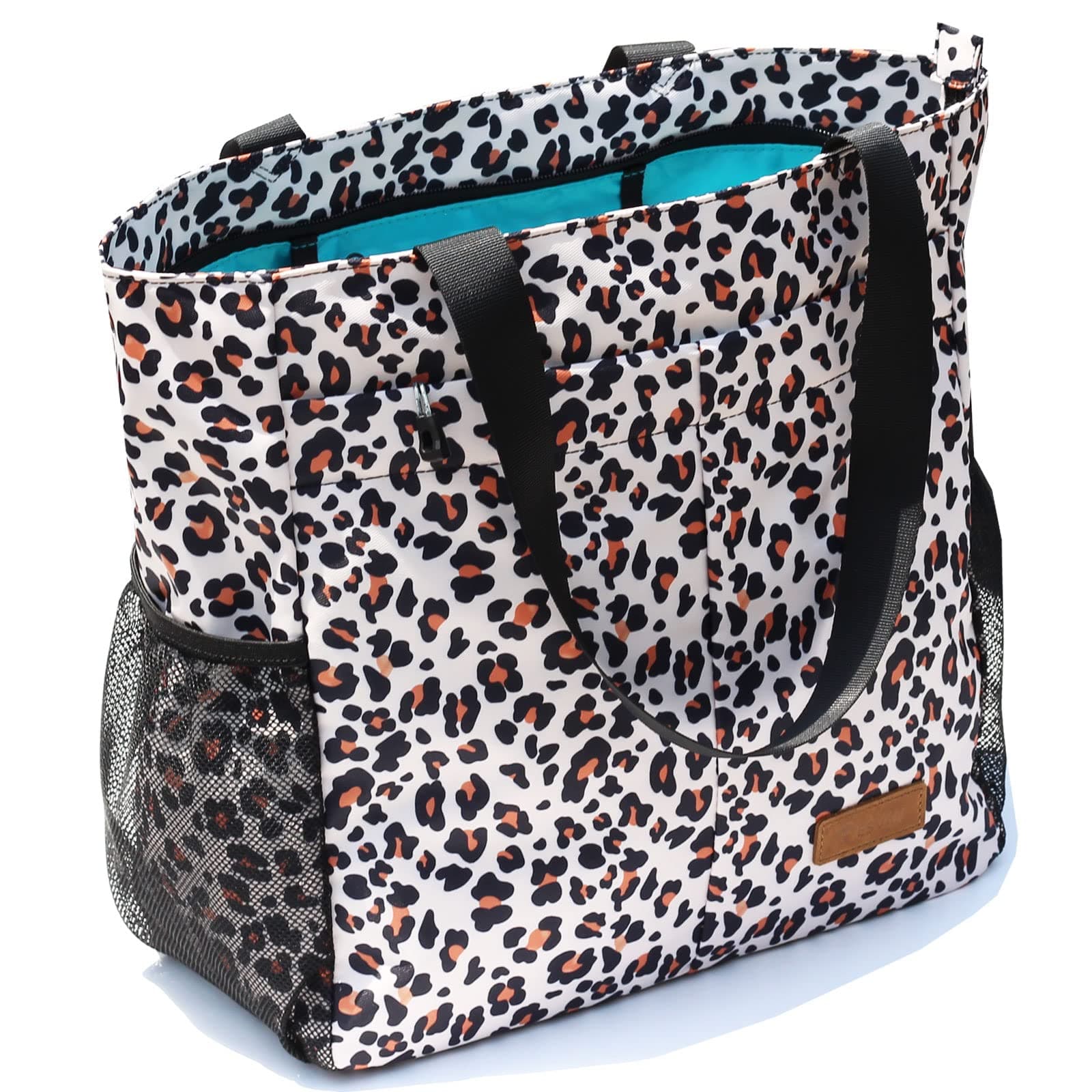 ESVAN Original Floral Tote Bag Large Shoulder Bag with Multi Pockets for Gym Travel Beach Daily Bags