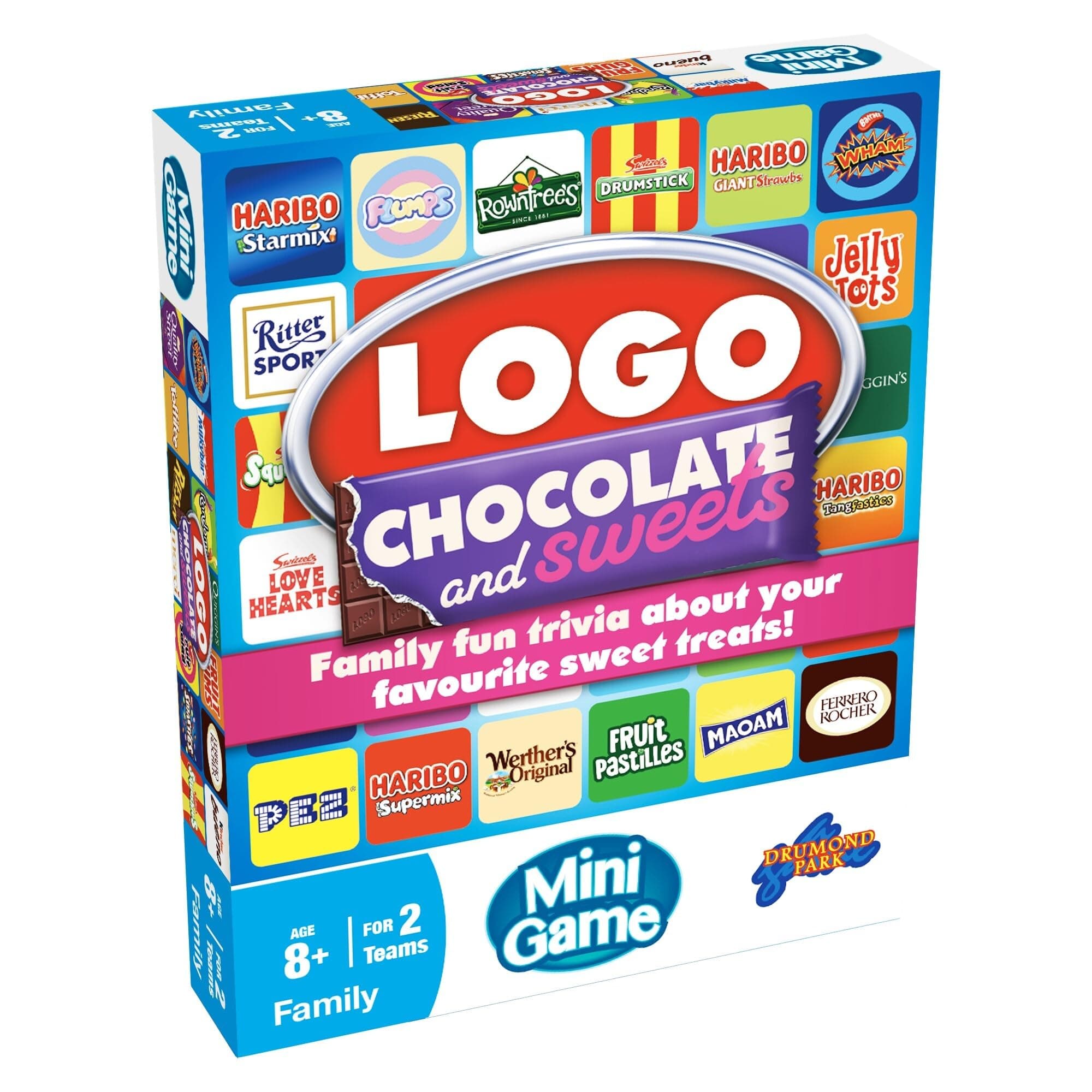Drumond Park Logo Chocolate & Sweets Mini Board Game | Fun for Groups – Adults & Families | Travel-Size Trivia Game | Perfect for Parties & Game Nights