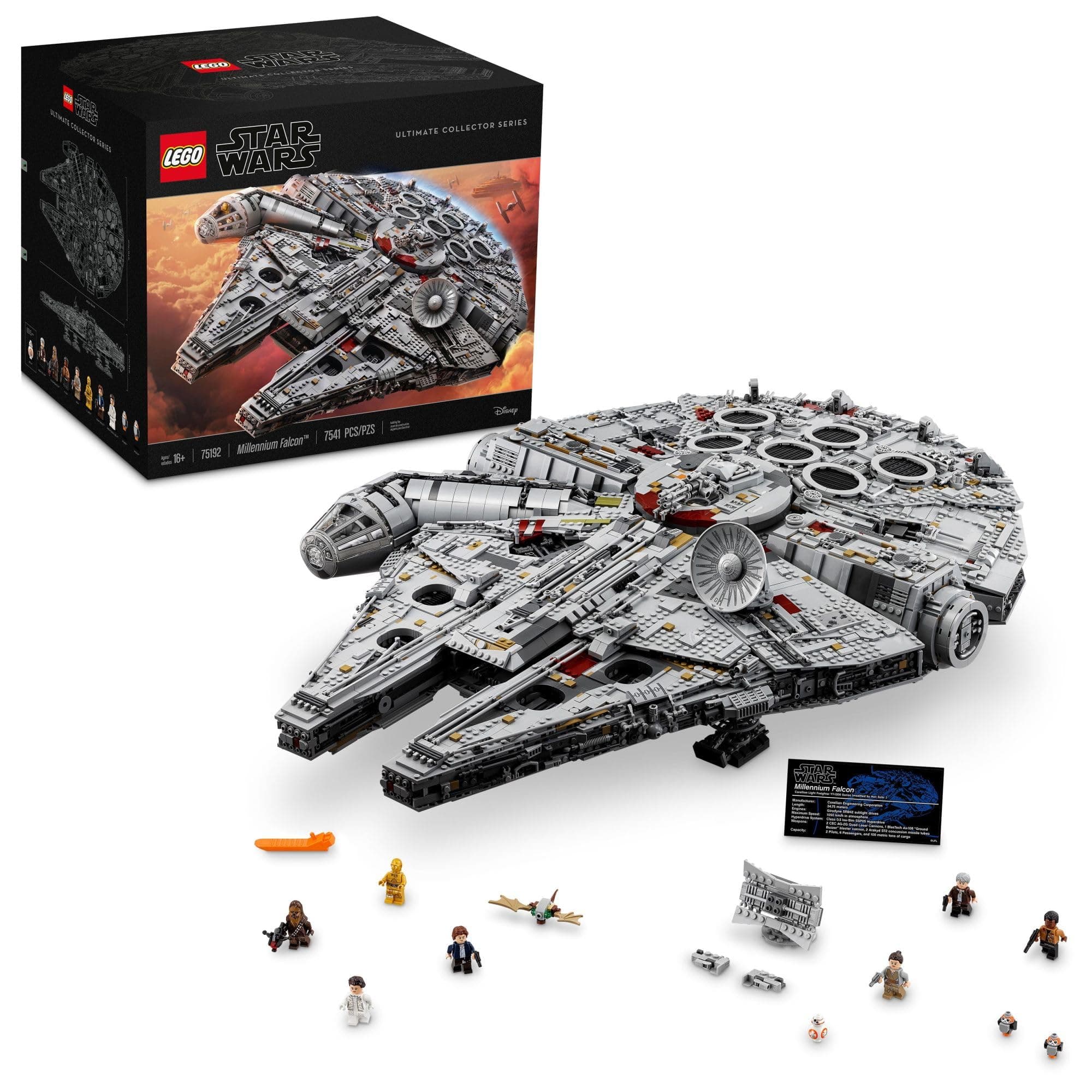LEGO Star Wars Ultimate Millennium Falcon 75192 - Expert Building Set and Starship Model Kit, Movie Collectible, Featuring Classic Figures and Han Solo's Iconic Ship, Best Gift for Adults