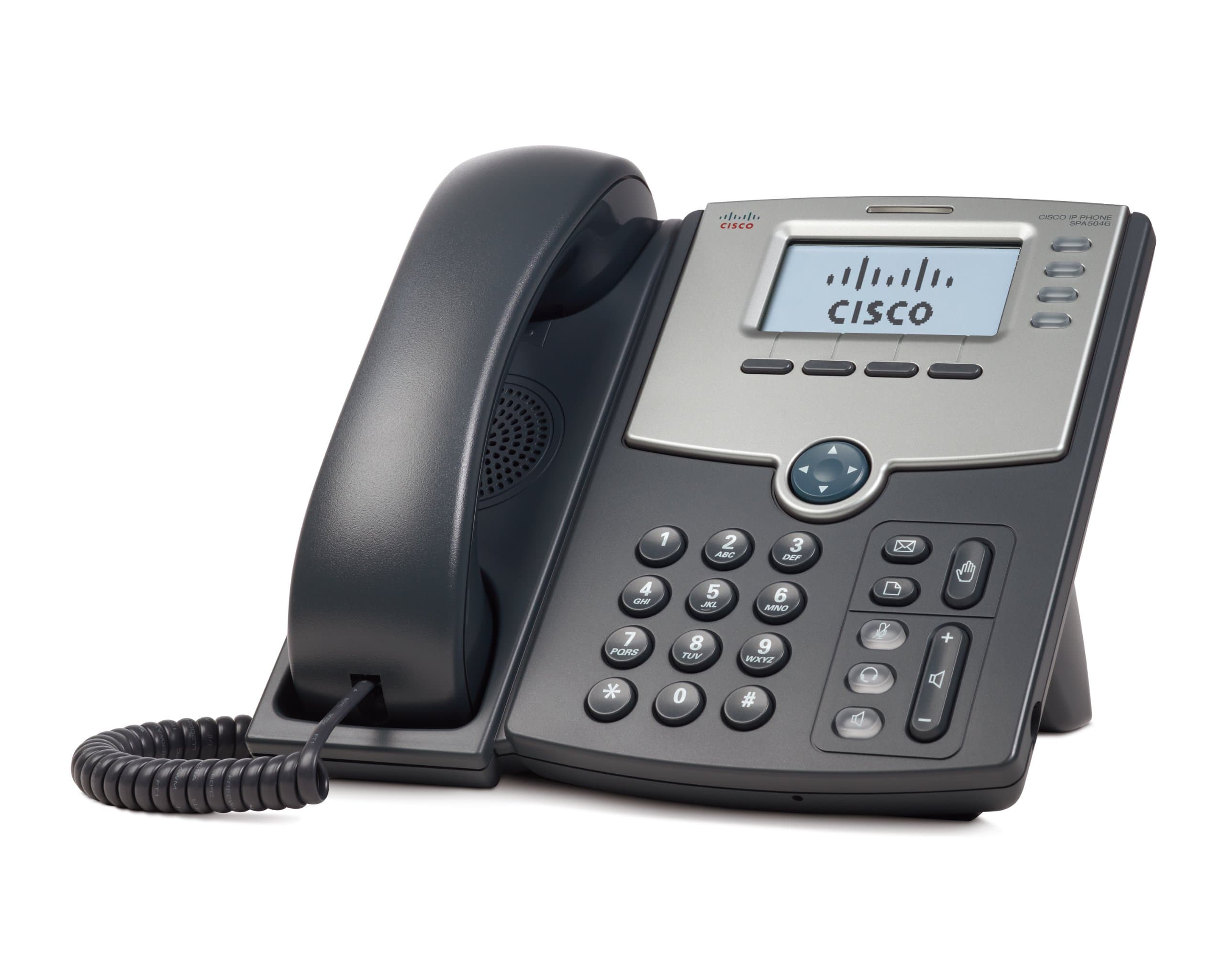 Cisco SPA504G 4-Line IP Phone with 2-Port Switch, PoE and LCD Display, Silver, Grey (Power Supply not Included)