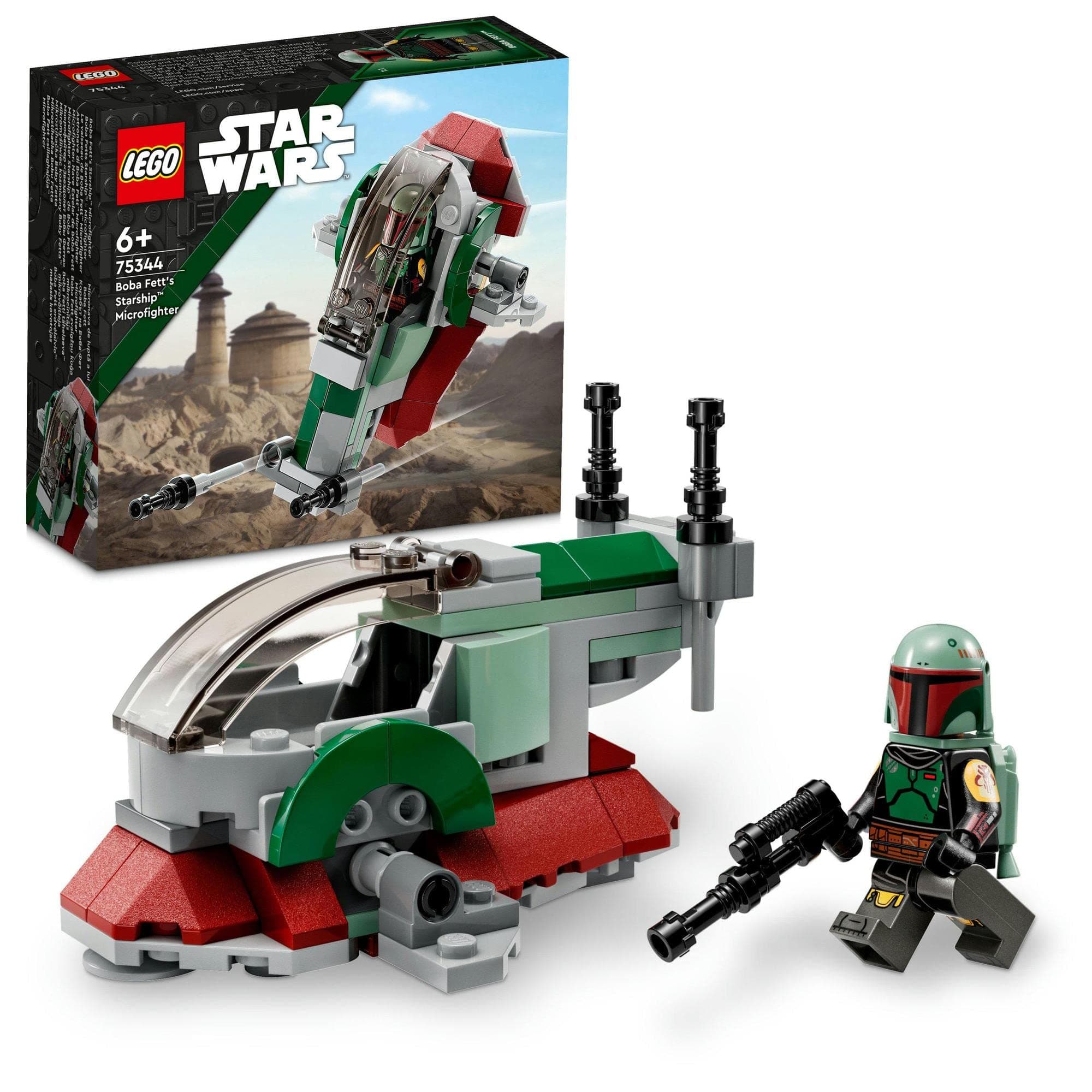 LEGO Toys Star Wars Boba Fett Spaceship(TM) Microfighter Boys Girls Star Wars Kids Toy Figures Plastic Model Toys Educational Toys Birthday Present Gift Lego Blocks 75344 6 Years Old