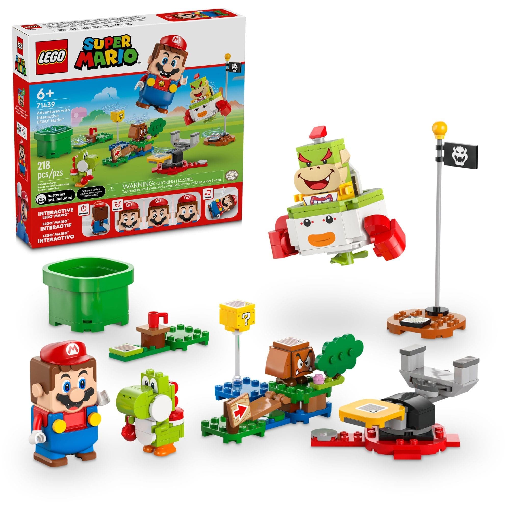 LEGO 71439 Super Mario Adventure Interactive Mario Bowser Jr.'s Clown Car Playset Vehicles Yoshi Toy Mario Playset Nintendo Toy Gift for Boys Girls Gamers Ages 6 and Up