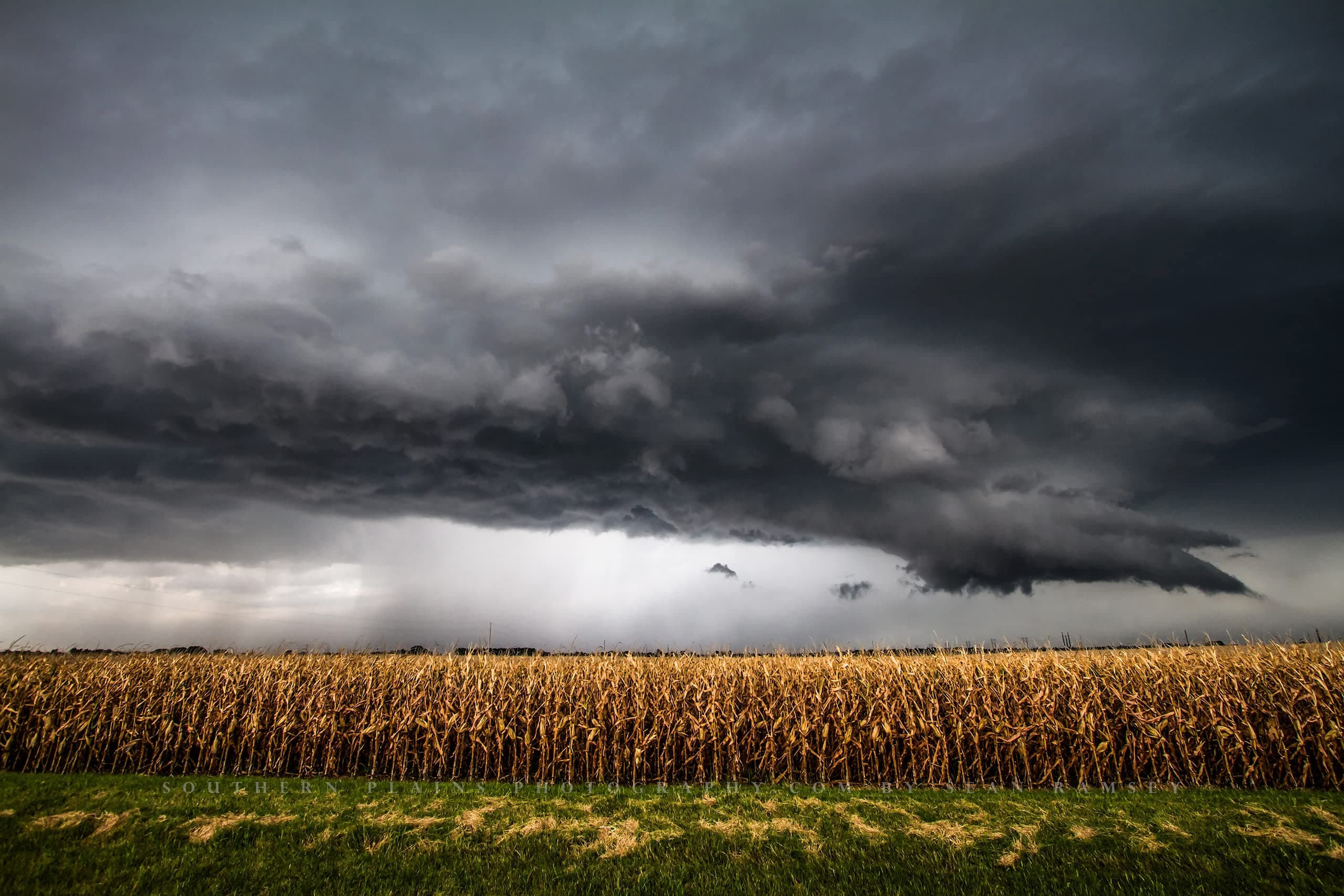 Storm Photography Print (Not Framed) Picture of Thunderstorm Over Corn Field on Autumn Day in Kansas Farm Wall Art Farmhouse Decor 4x6 to 30x45