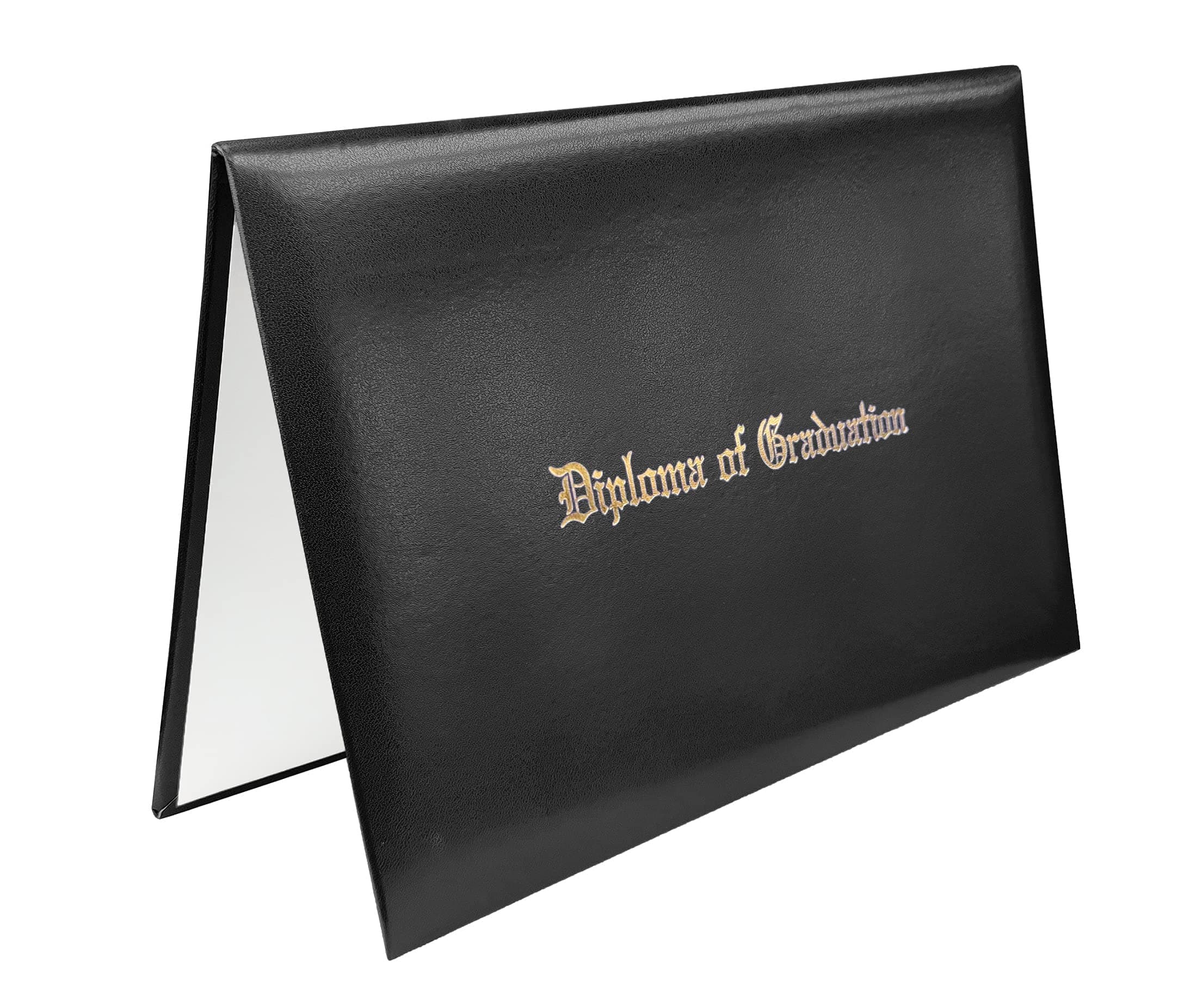 Happy Secret Imprinted Diploma Holder for 8.5"x11" Certificate - Graduation Cover with Smooth Leather, Black, 1 Pack
