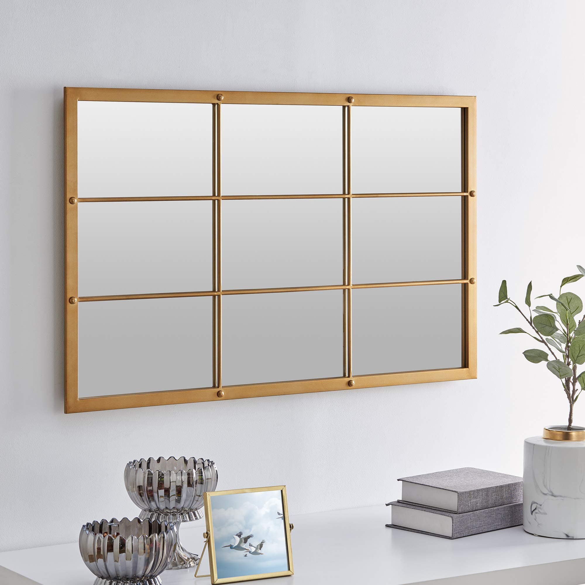 FirsTime & Co. Gold Homestead Manor Window Mirror, American Designed, Gold, 24 x 1 x 38 inches (70305)