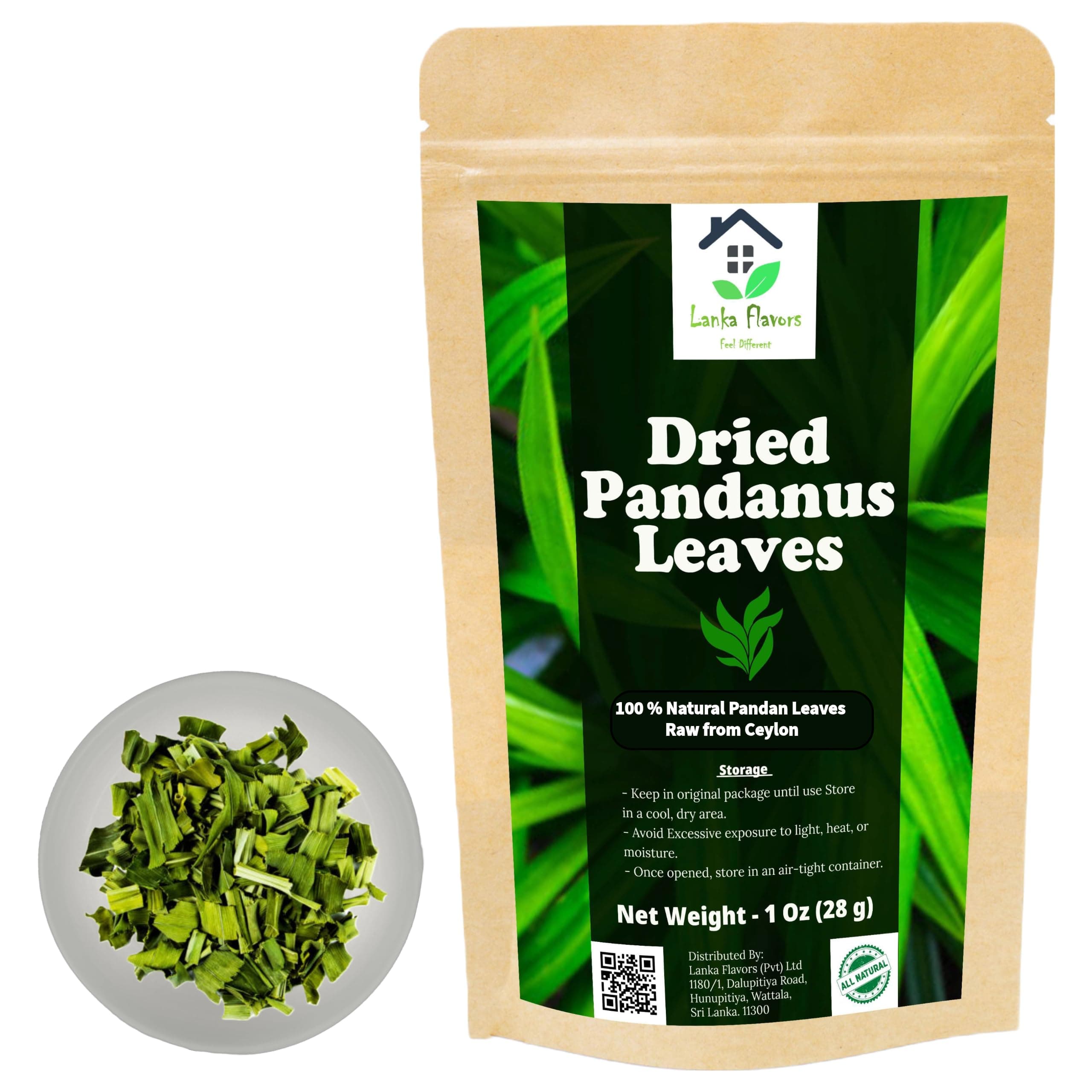 Dried Pandan Leaves 0.5 Oz (14 G) Aromatic Organic Air Dried Pandanus Leaf Screwpine Harvested From Ceylon -