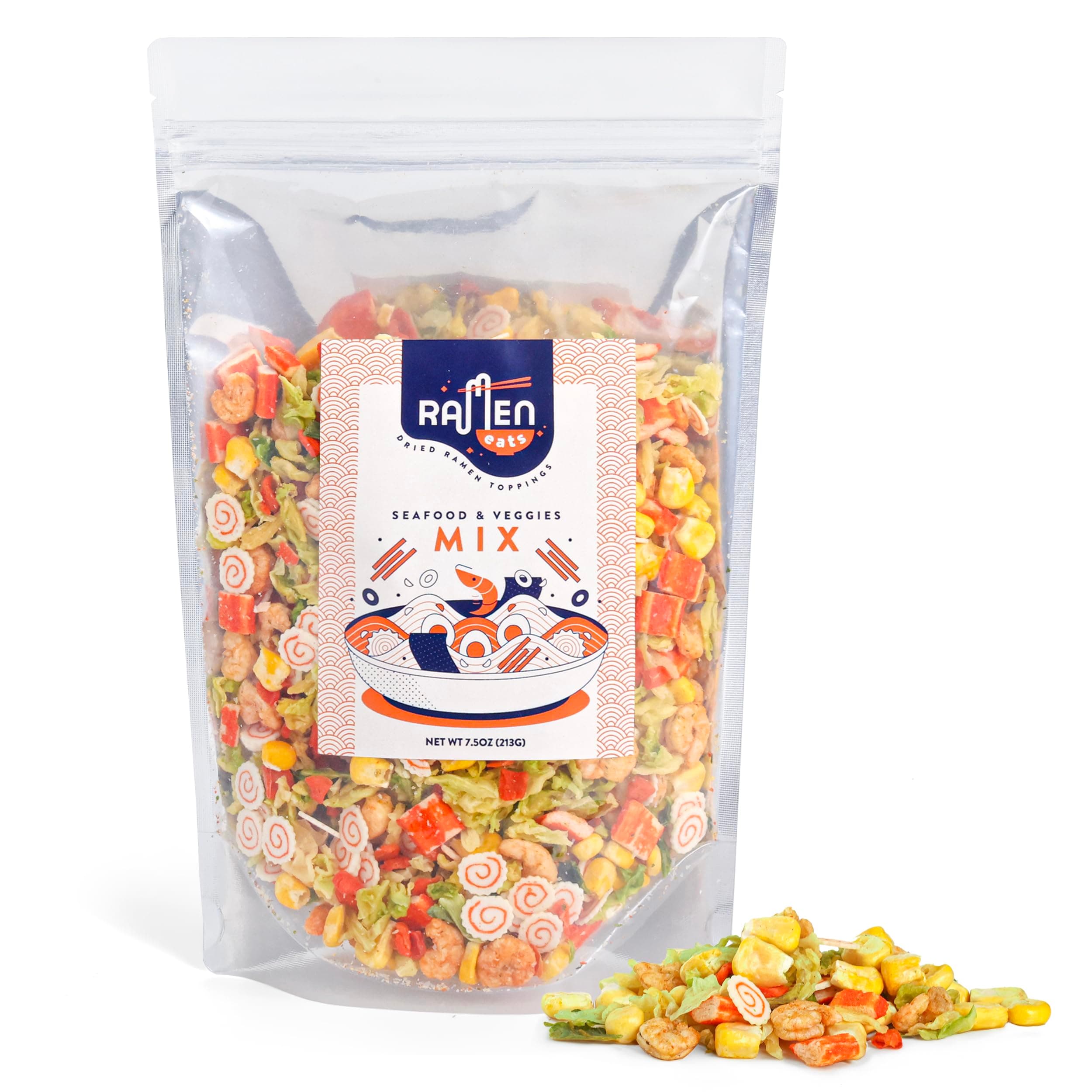 Ramen Eats Classic Seafood Mix with Dried Vegetables Toppings for Noodles (7.5 oz, Seafood Mix)