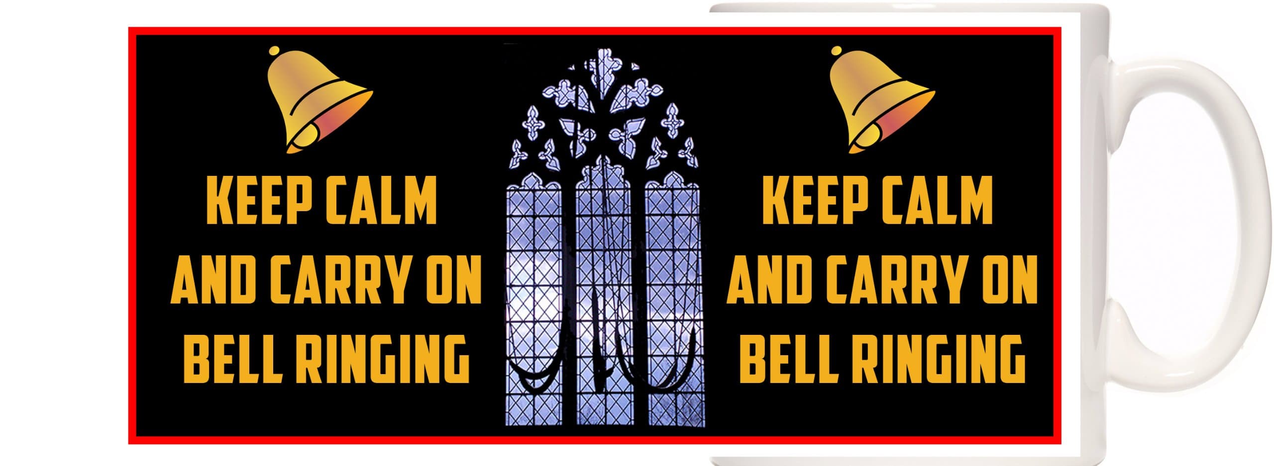 Keep Calm Mugs - Keep Calm and Carry on Bell Ringing (Campanology). Ceramic Mug