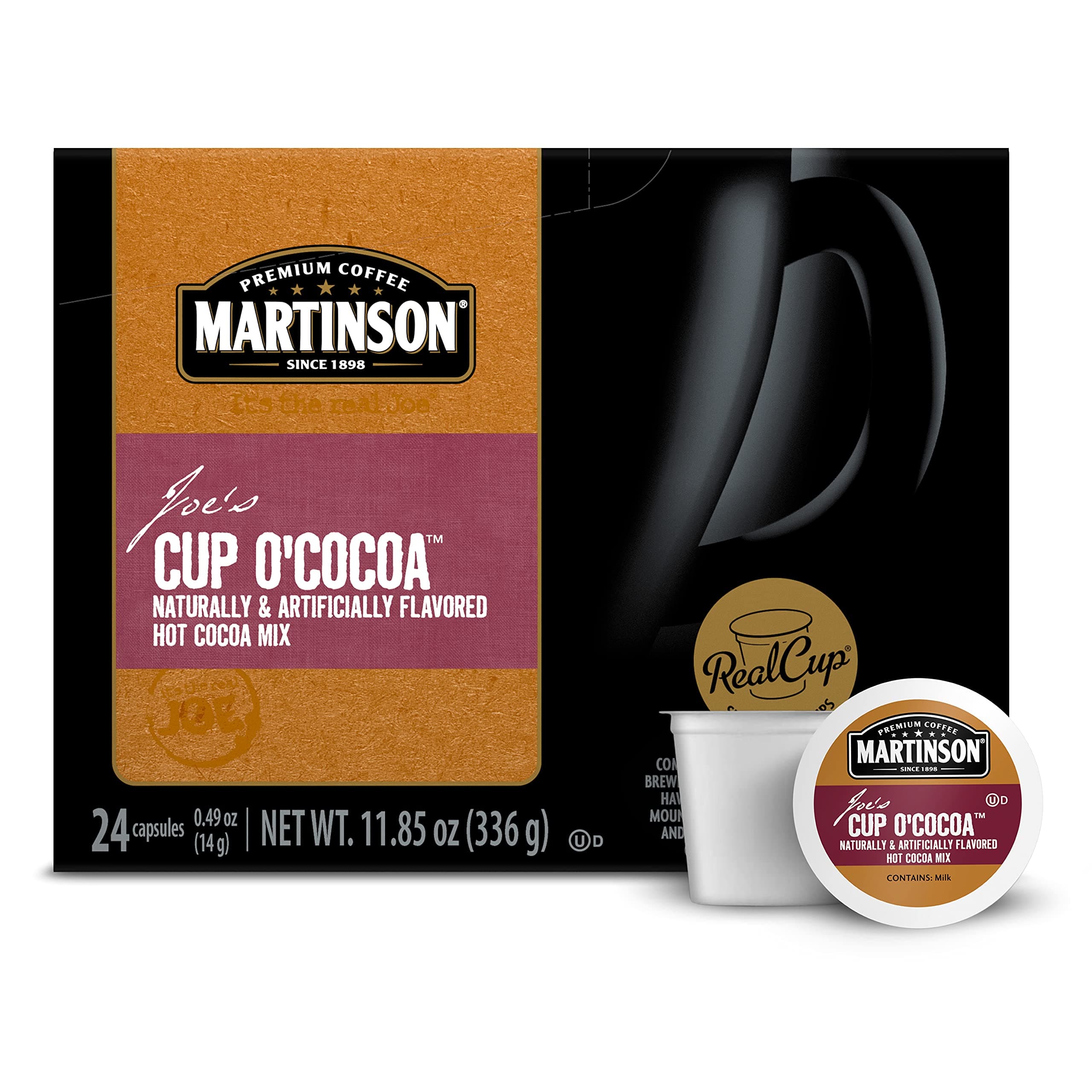 Martinson Cup O'Cocoa, Hot Cocoa Beverage, Keurig K-Cup Brewer Compatible Pods, 24 Count (Pack of 1)