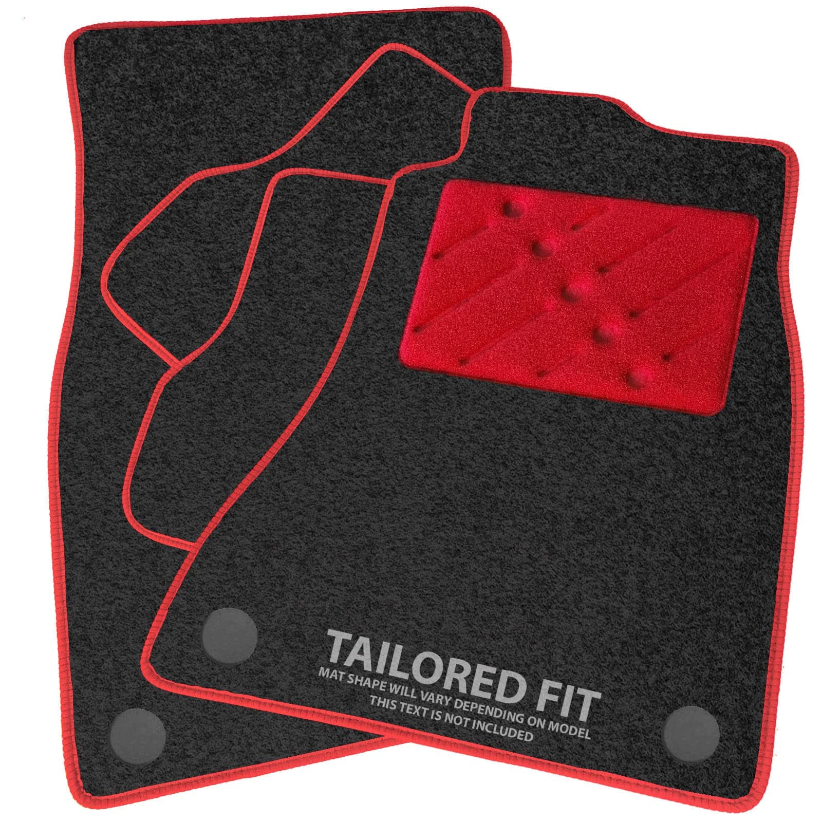 Car Mats FOR Honda Civic Type R 3 Door 2007-2011 Charcoal Carpet & Red Ribbed Trim + Red Rectangle Heel Pad [SAPP-258]