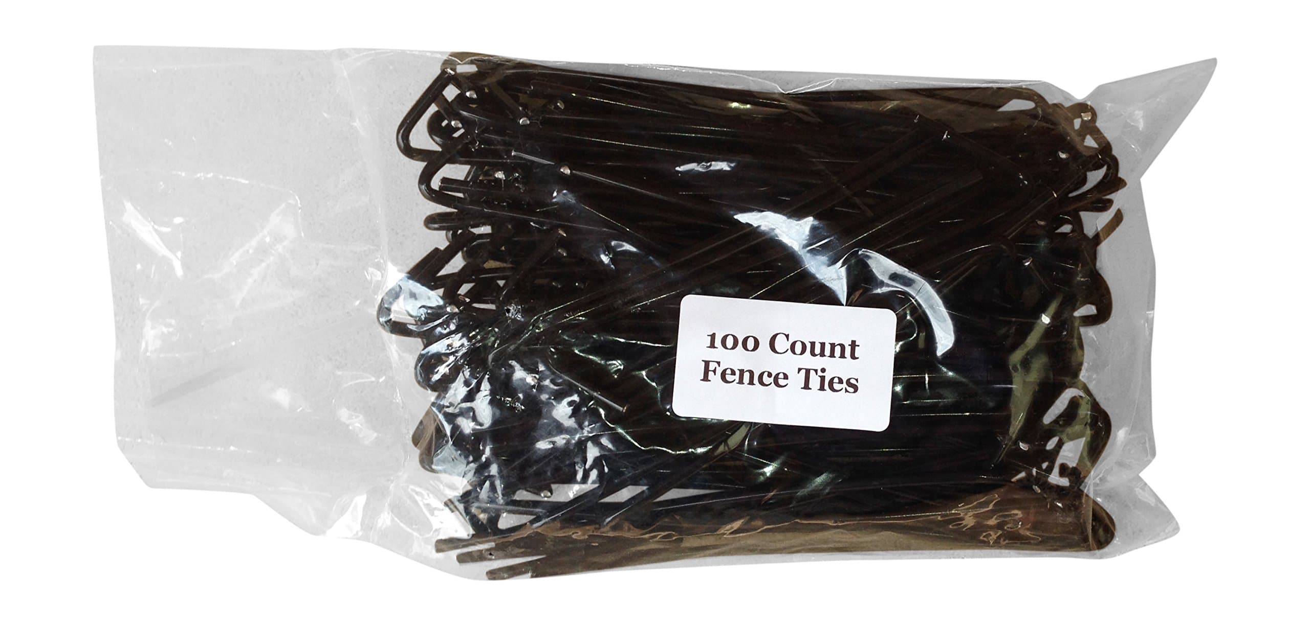 Black PVC Coated Aluminum Chain Link Fence Ties 100 Count Pack 6 1/2 Inch Long 9 Gauge Tie Wire