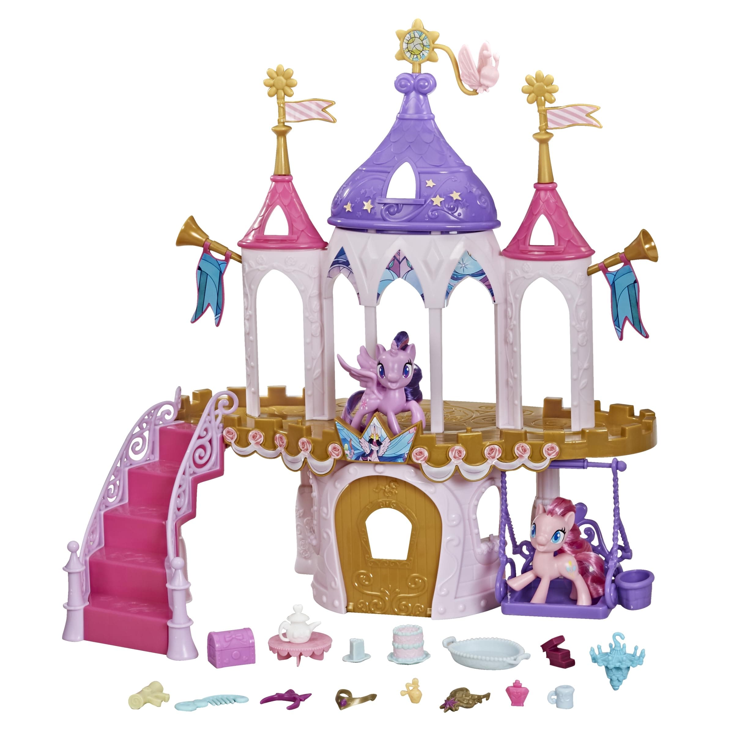 Friendship Castle Playset Including Twilight Sparkle and Pinkie Pie Pony Figures (Amazon Exclusive)