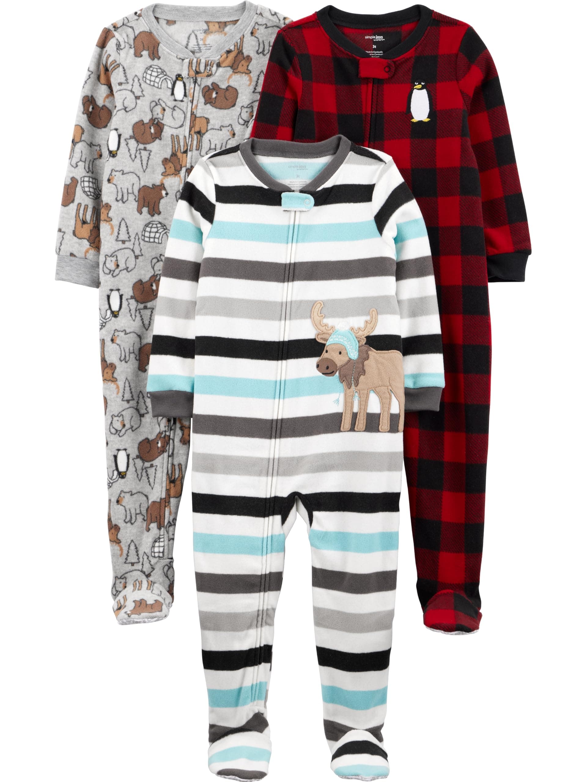 Simple Joys by Carter's Baby Boys Toddler Sleepers (Pack of 3)