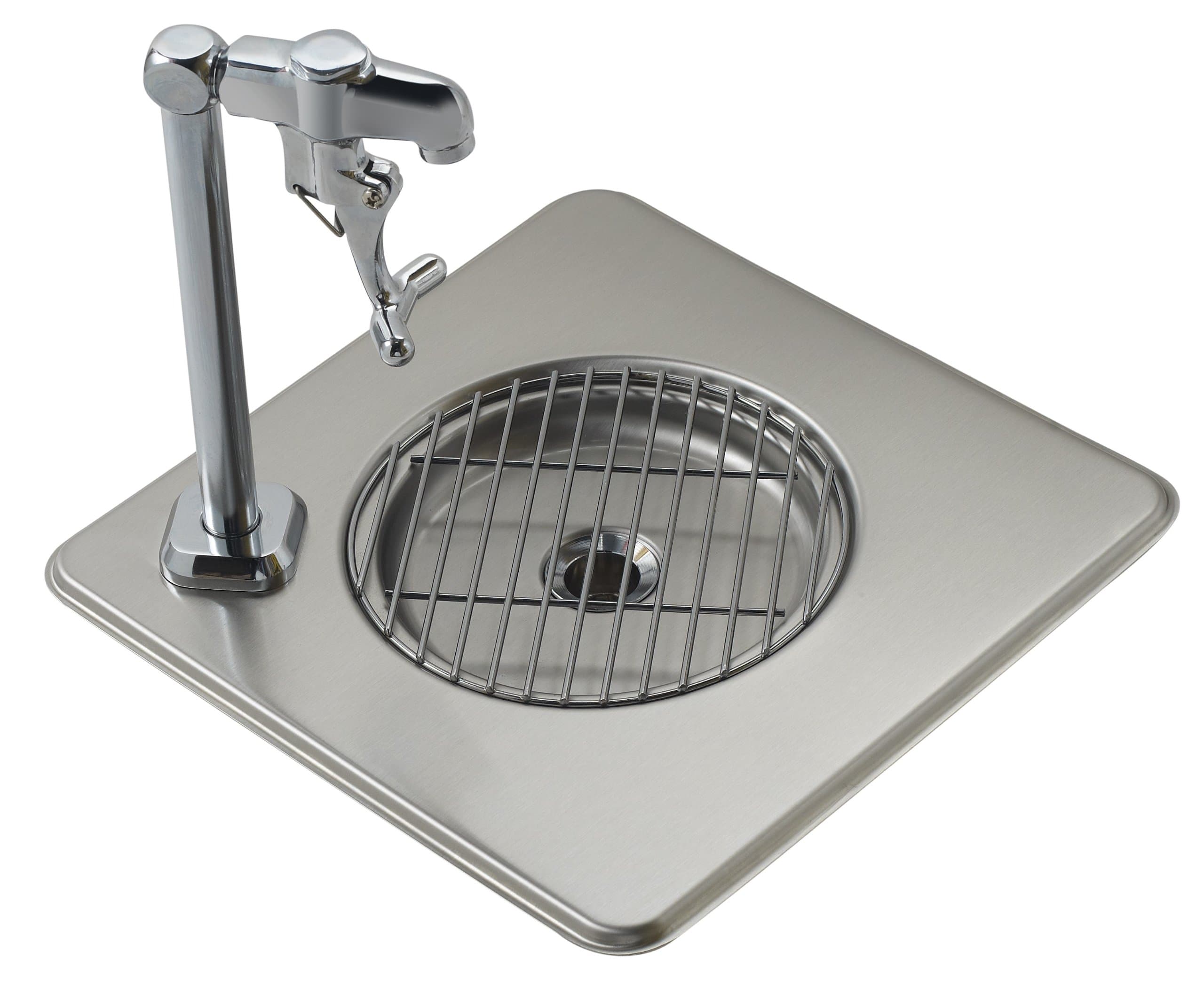 KrowneMetal WS-1 Drop-In Glass Filler Station 12.5"W x 12.5"D Overall w/ 8"H Push Back Glass Filler