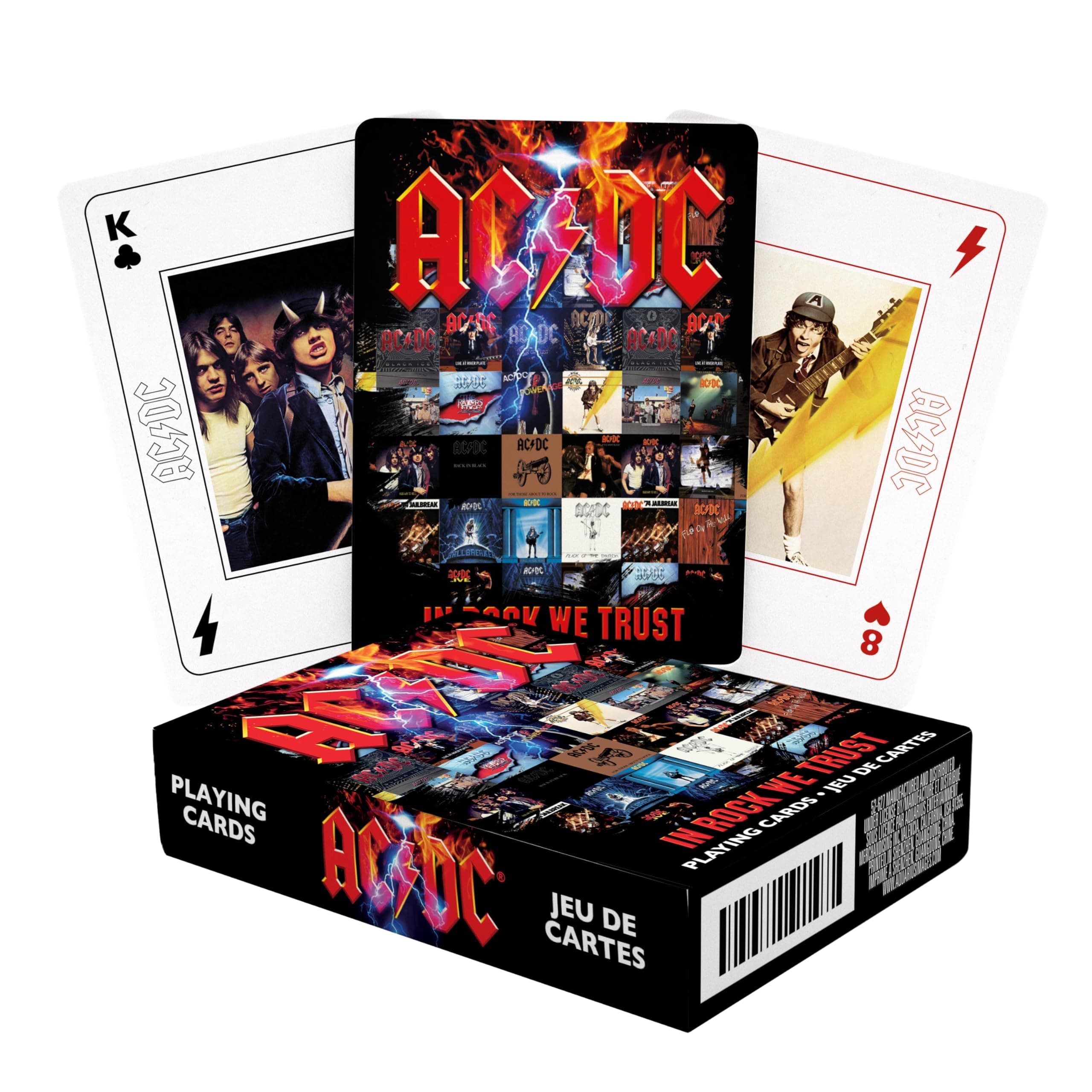 AC/DC Playing Cards - ACDC Themed Deck of Cards for Your Favorite Card Games - Officially Licensed AC/DC Merchandise & Collectibles - Poker Size with Linen Finish