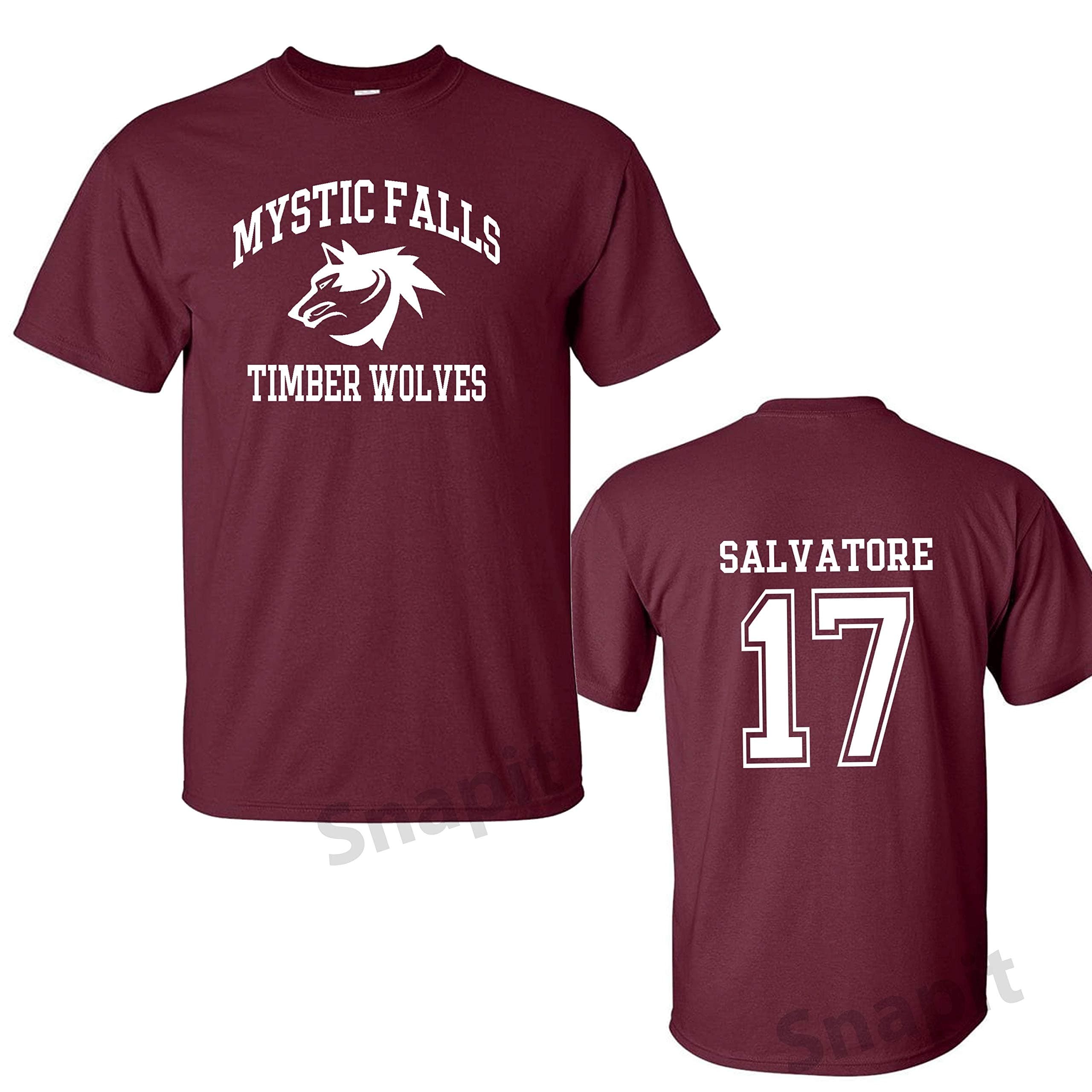 The Vampire Inspired T-Shirt - Mystic Falls Salvatore 17 Front and Back Print
