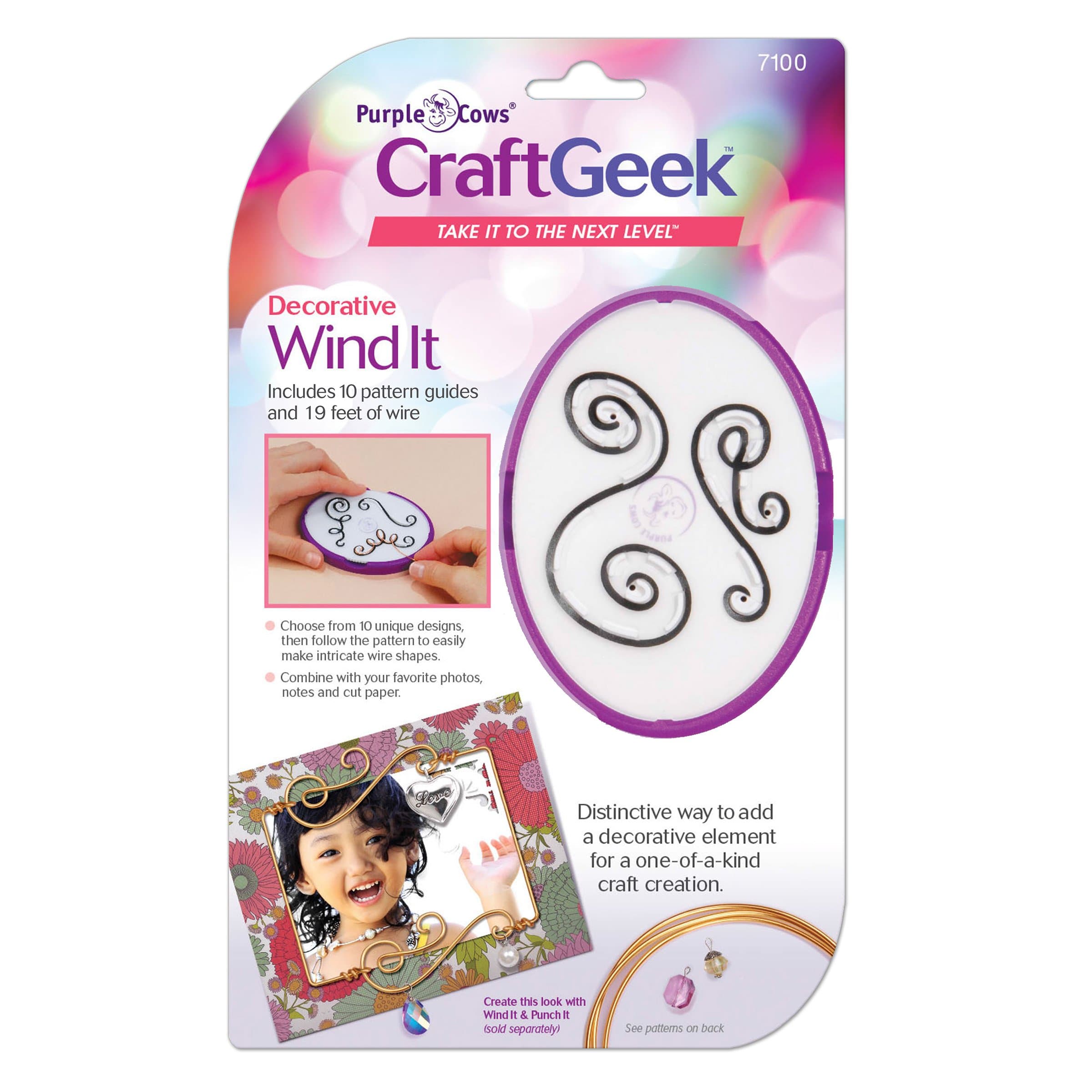 Purple Cows 7100 Craftgeek Wind It Wire Embellishments Kit, Includes 9-Feet of Gold and Silver Wire, Purple