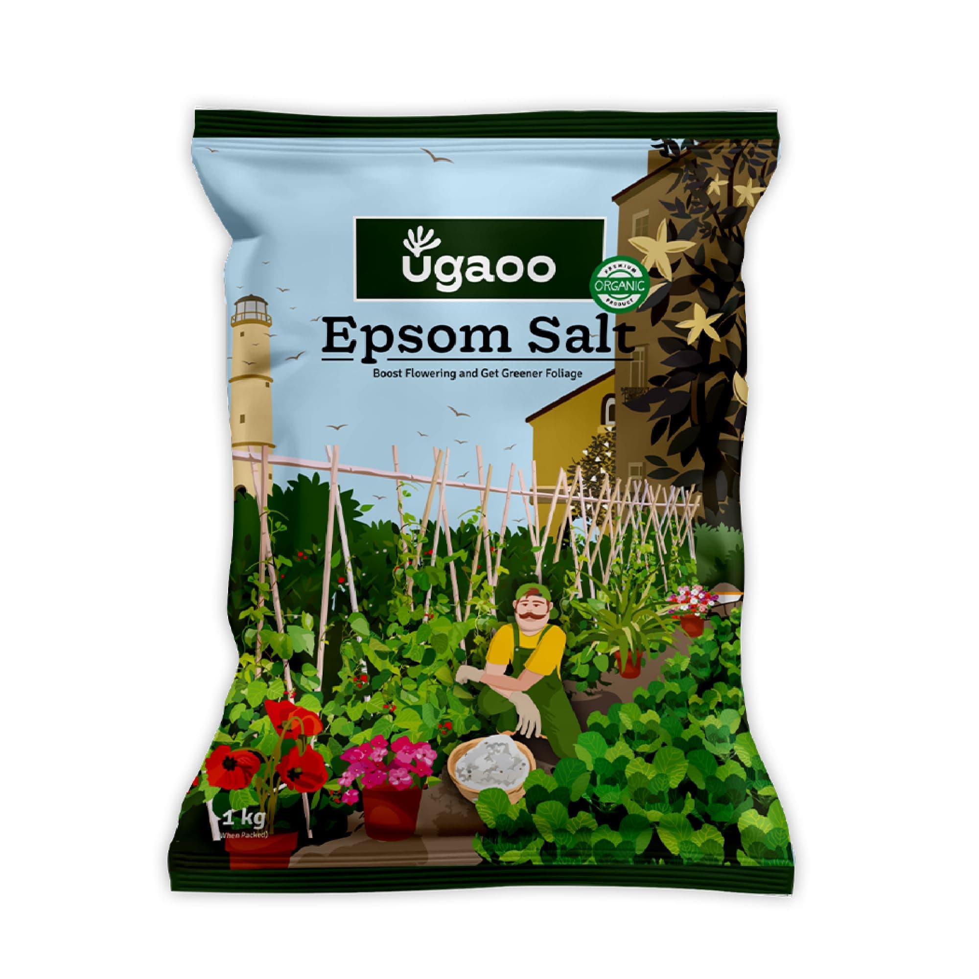 Ugaoo Epsom Salt for Plants Growth - Magnesium Sulphate Organic Fertilizer - 1 Kg