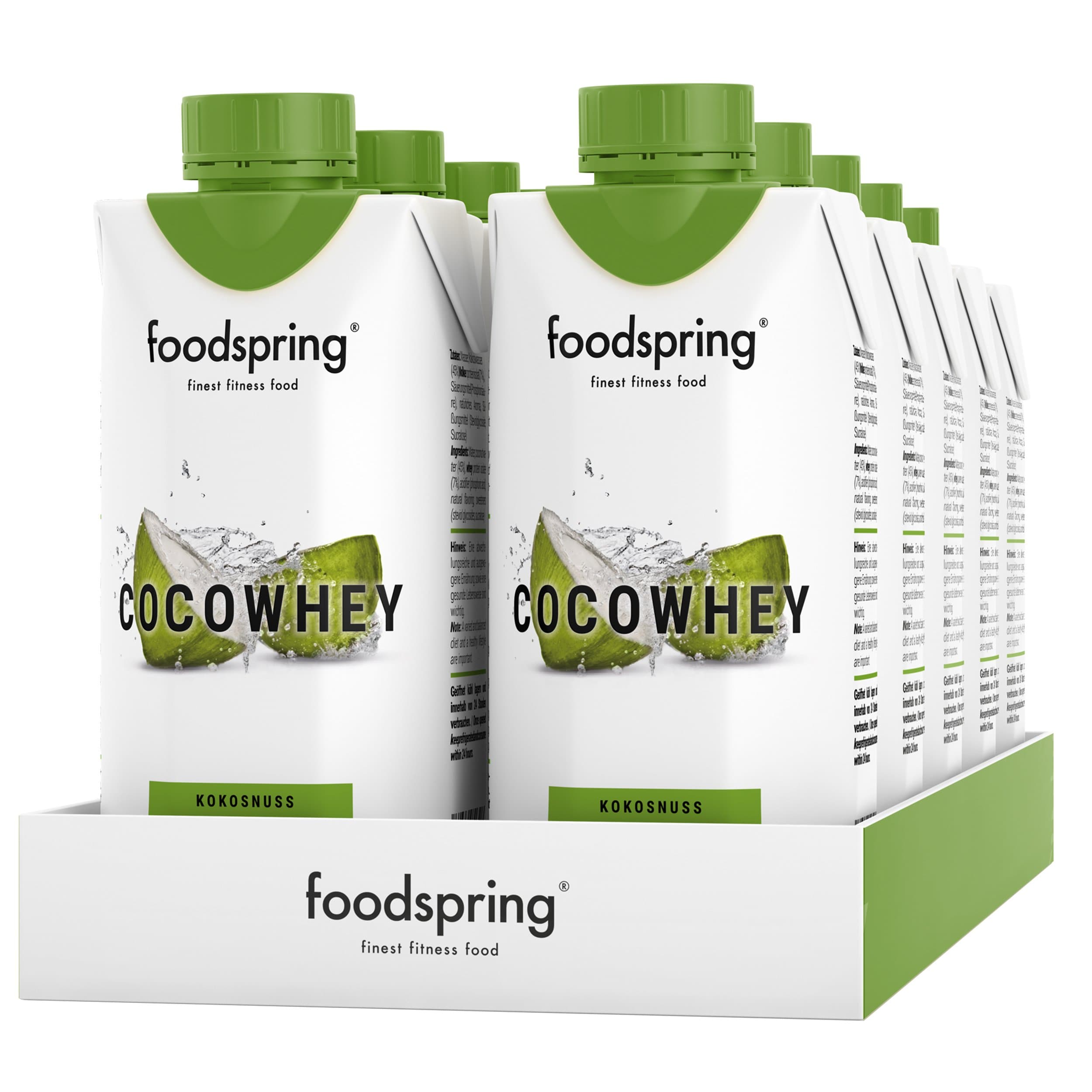 foodspring CocoWhey Coconut, 12x330ml, Refreshing Protein Drink with Coconut-Water