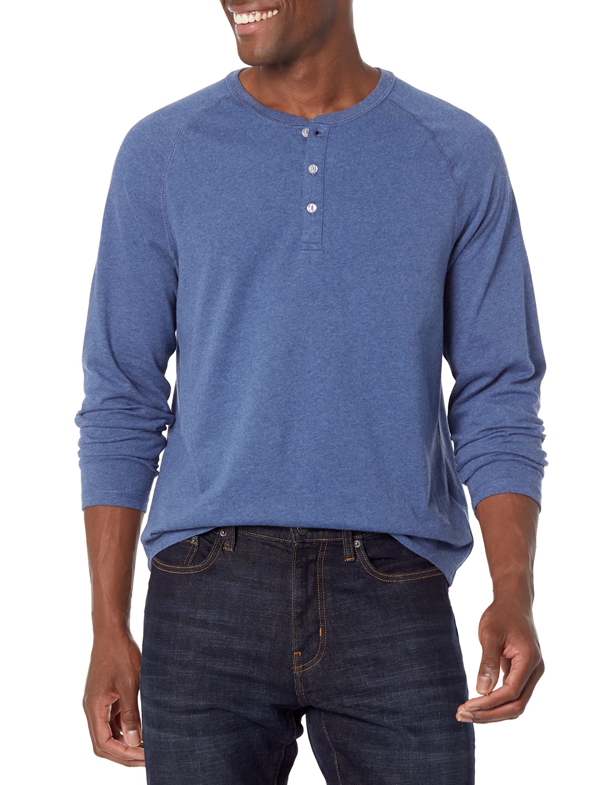 Men's Long Sleeve Henley Shirt, Regular-Fit