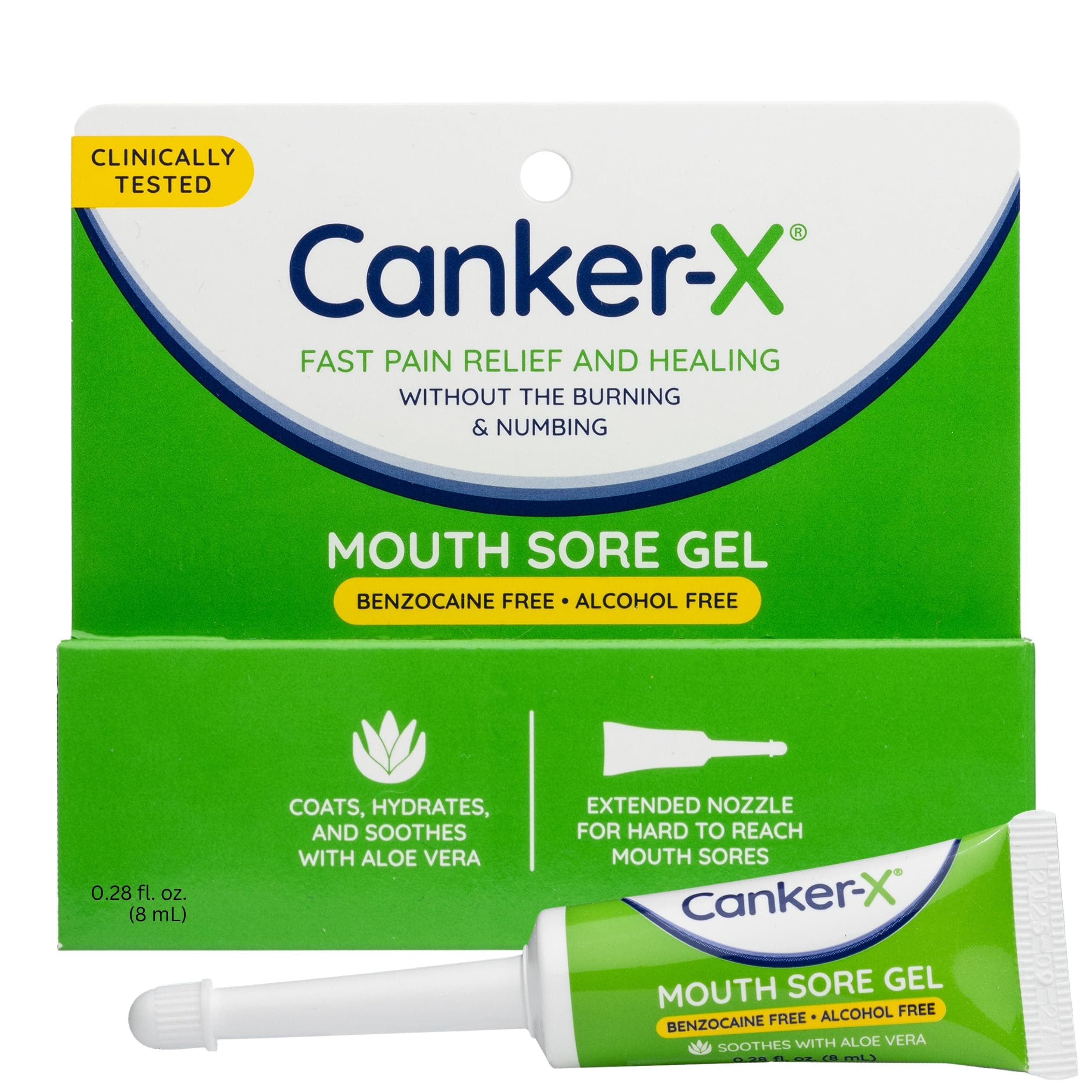Mouth Sore Gel, Fast Pain Relief & Healing for Canker Sores, Cheek Bites and Oral Abrasions, Oral Pain Relief Gel, Benzocaine-Free and Alcohol-Free, Adults and Kids 6+ Years, 0.28 fl oz