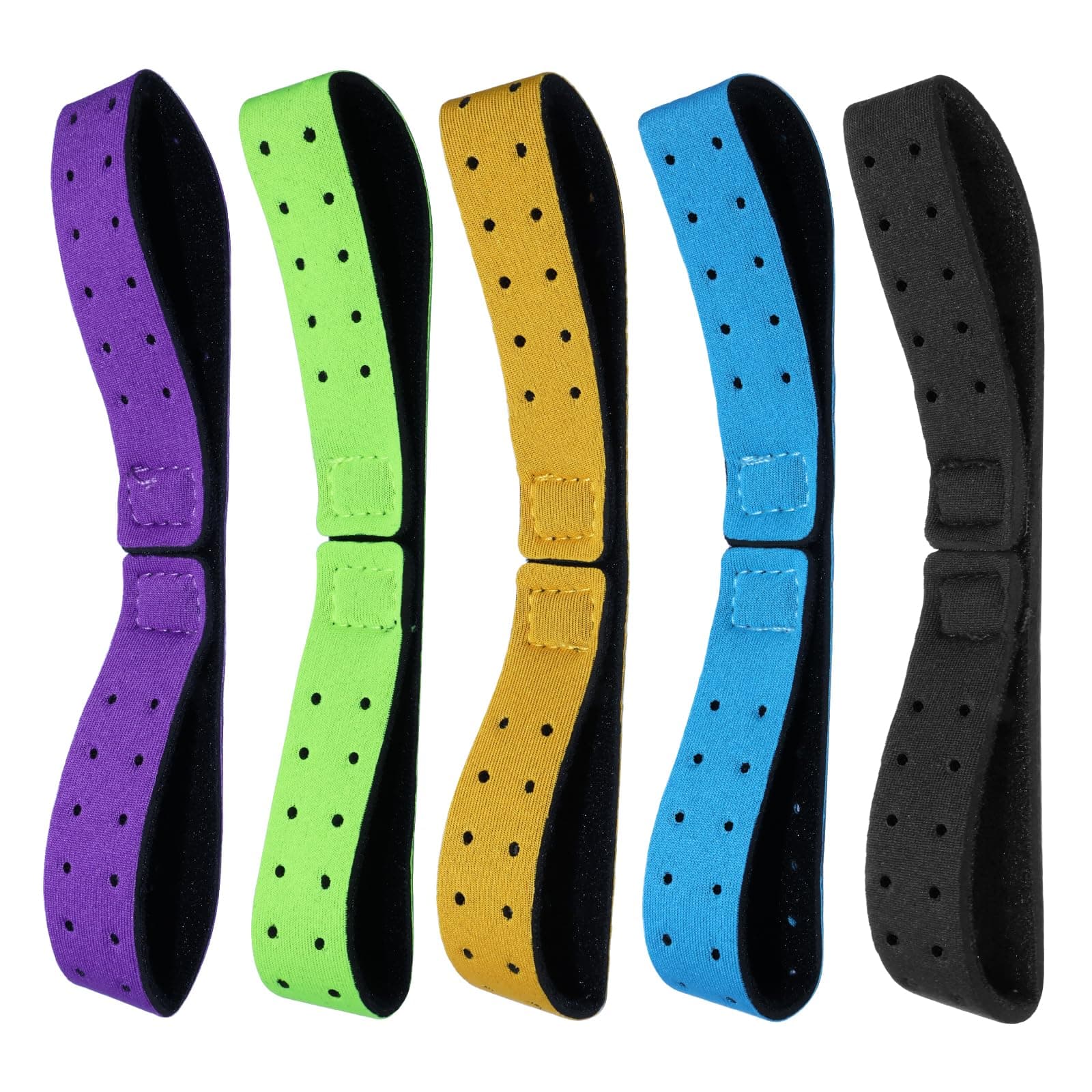 5pcs Replacement Heart Rate Monitor Bands, 0.8x13.8in 5 Colors Soft Heart Rate Strap Adjustable Armband Strap Heart Rate Monitor Band for OTF Beat Heart Rate Sensor,and for Theory Fitness