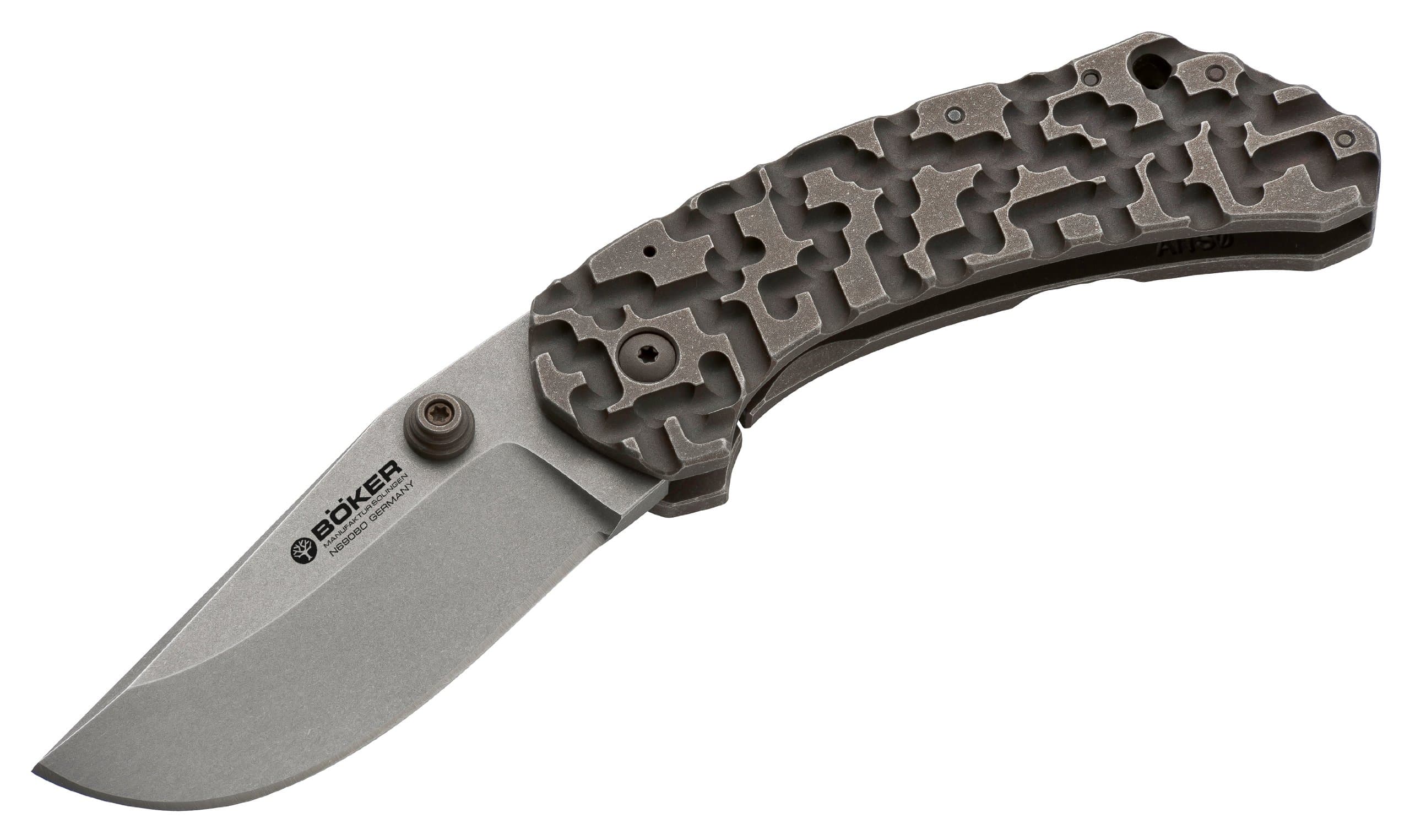 Boker 110629 Boker Minos Folding Knife with 3 1/8 in. Blade, Silver