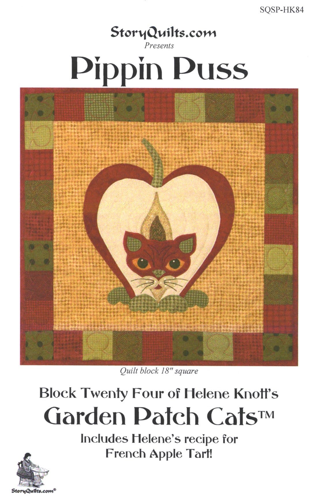 Garden Patch Cats - Block 24 - Pippin Puss - Pre-Fused Laser Cut Kit