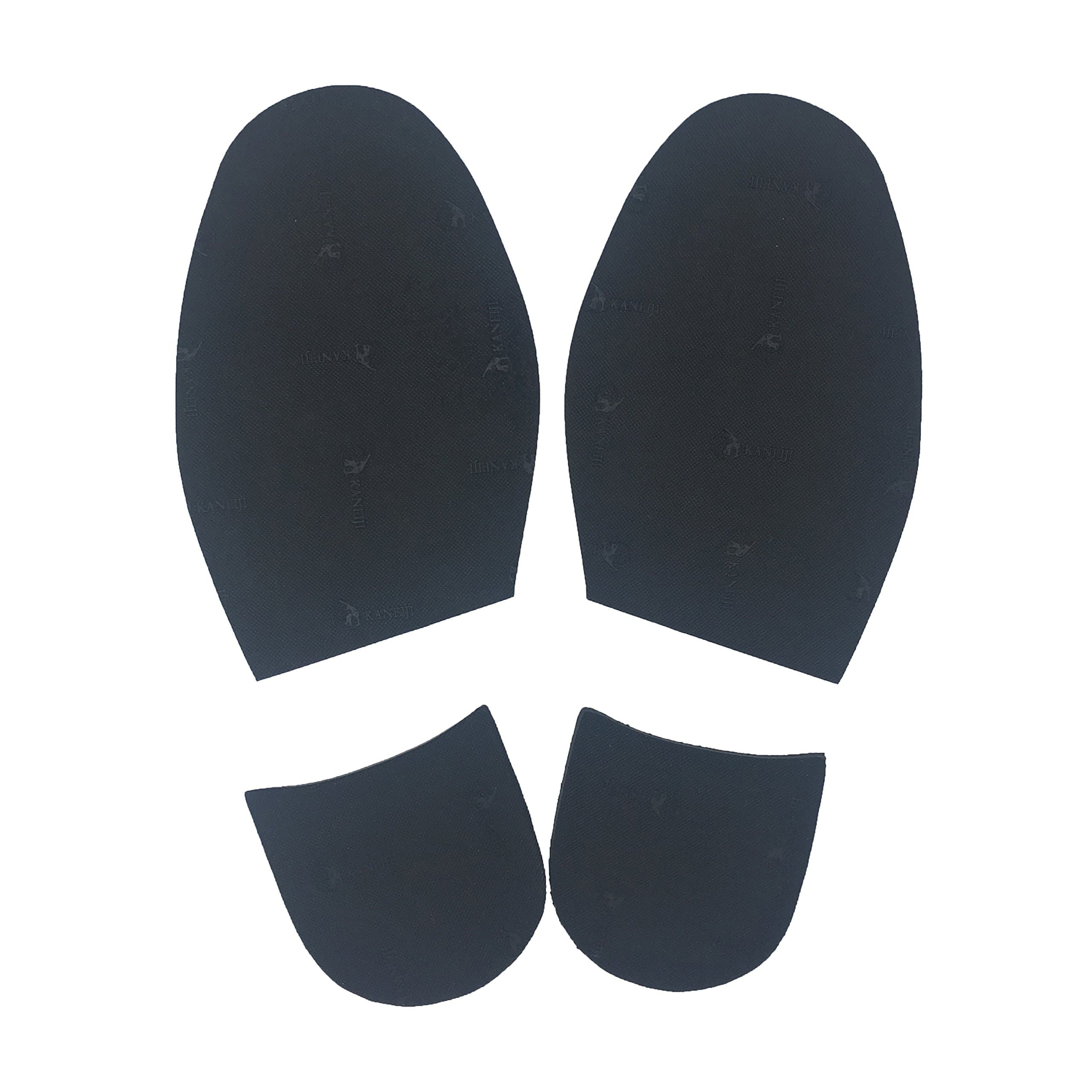 Shoe Repair Replacement Rubber Heels and Half Sole (Black)