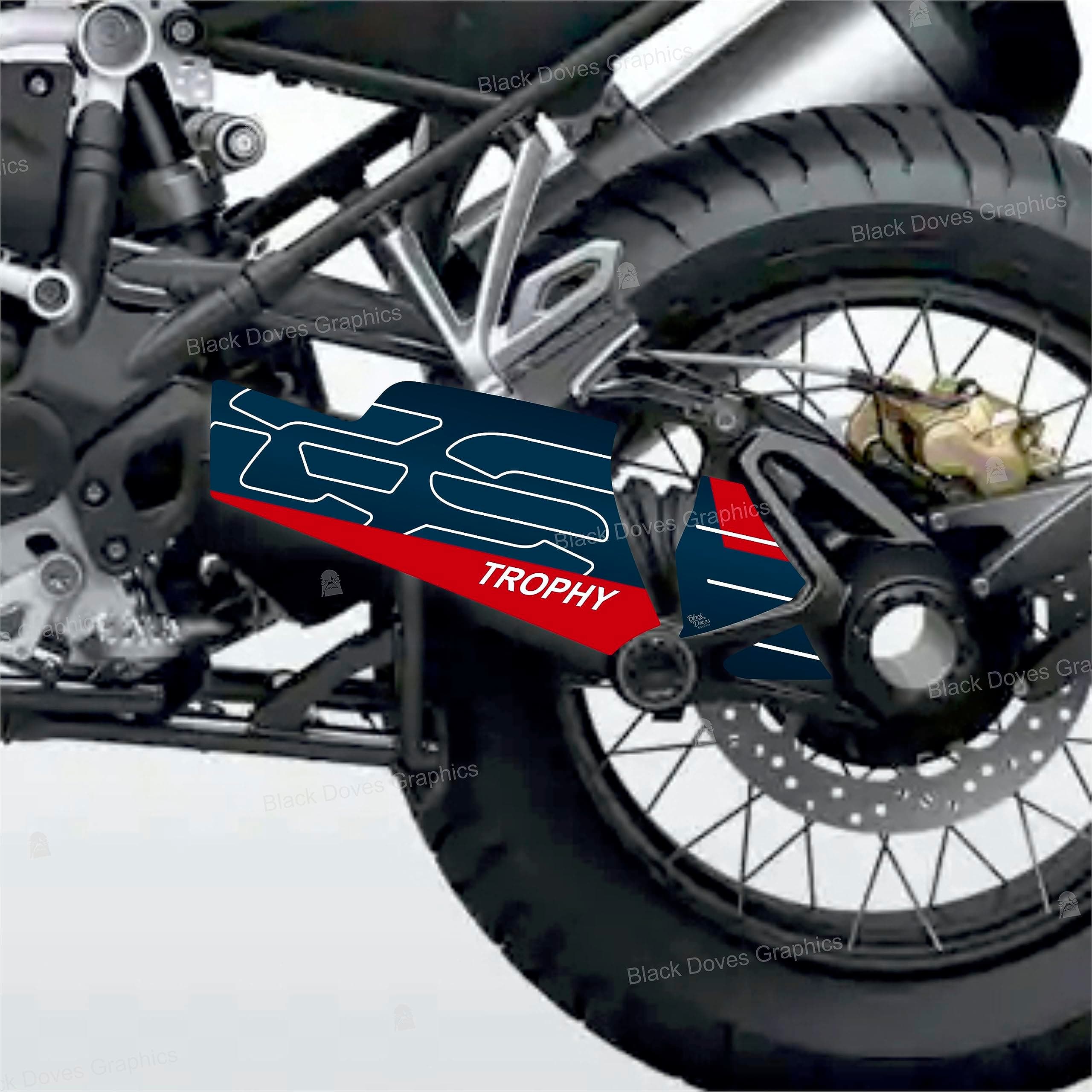 Swingarm Gimbal Protectors Stickers Compatible with Motorrad R1250 GS Trophy (Blue-Red)