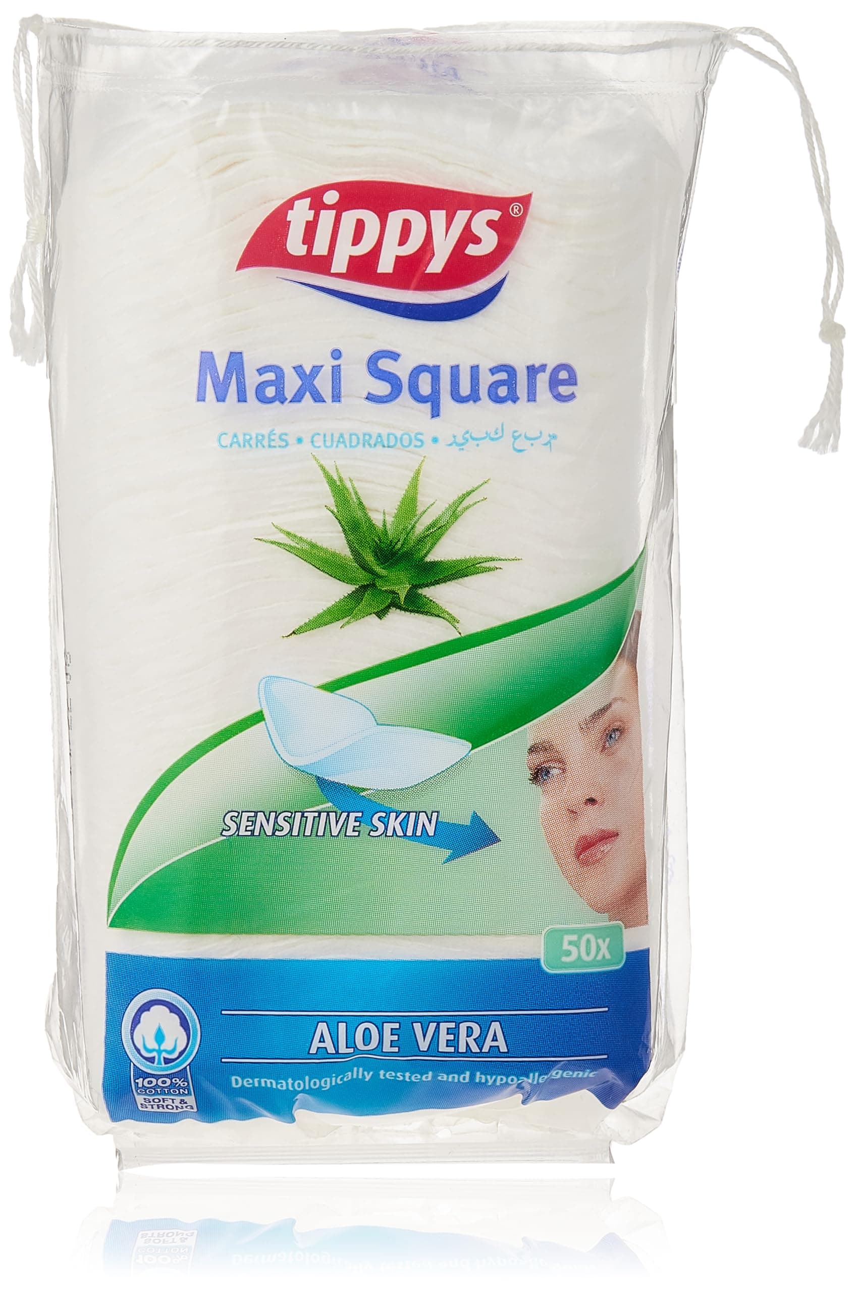 Maxi Square Aloe Vera Pads, 50 Pieces