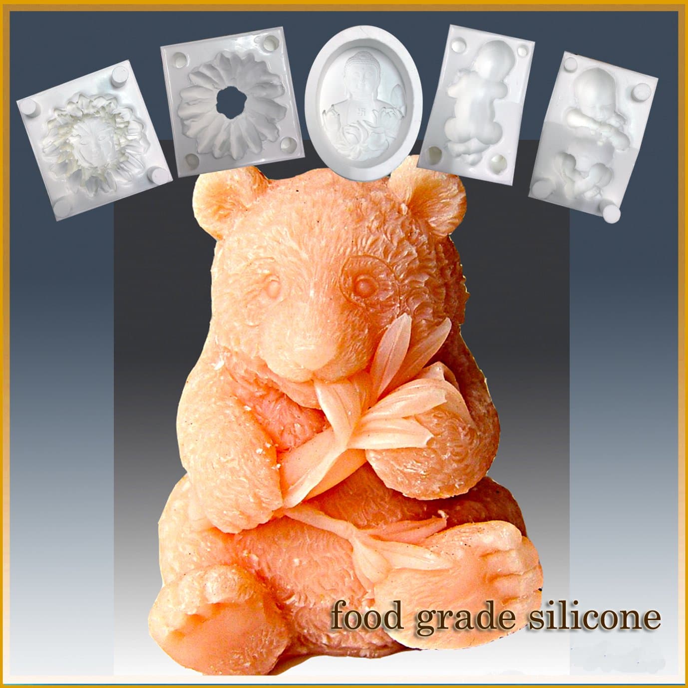 Panda- Silicone Soap/Sugar/Fondant/Chocolate/Marzipan 3D Mold