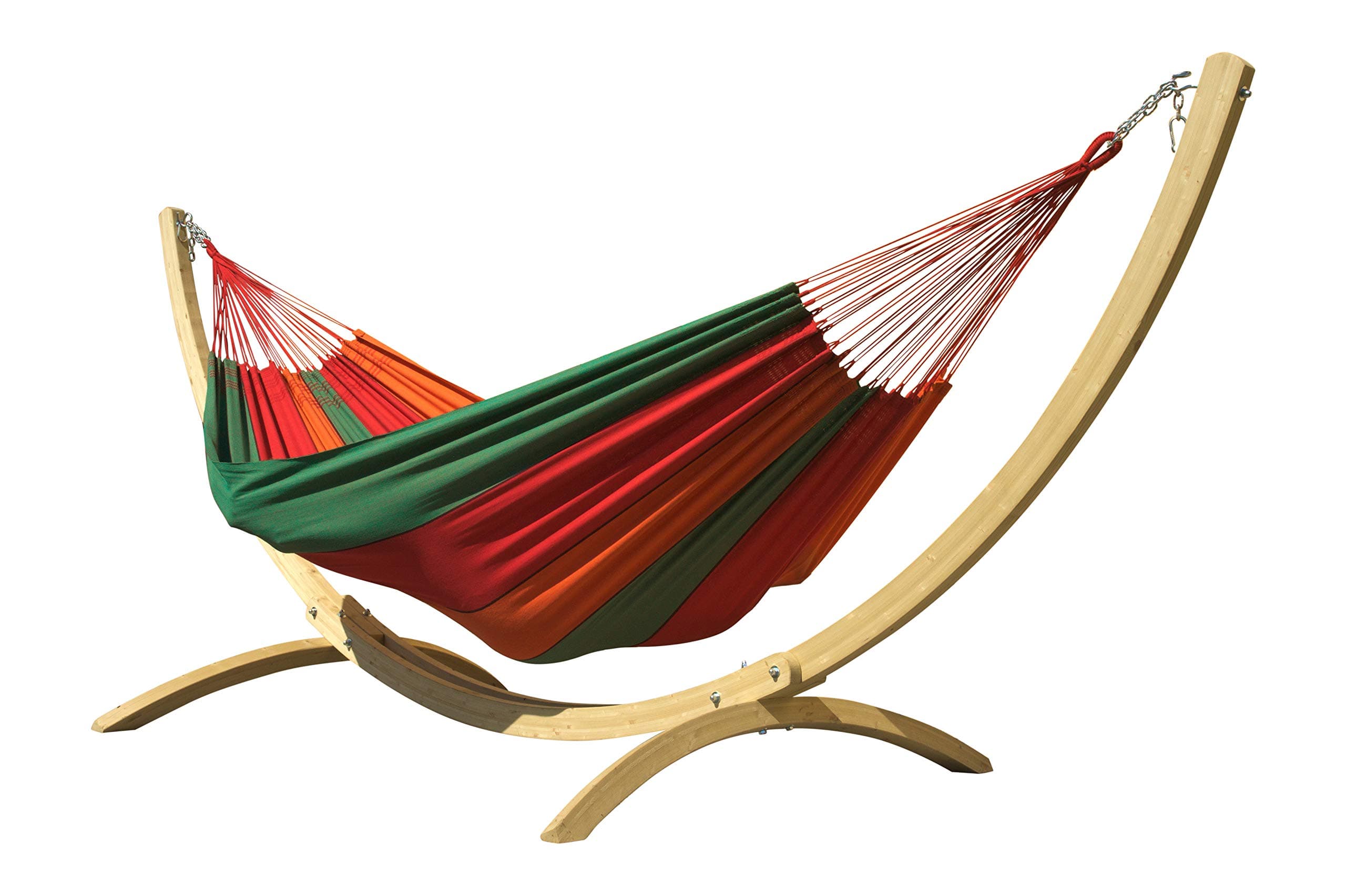 Siesta Grande Bahia Hammock Set with Extra-Large Wooden Frame and Brazilian Hammock