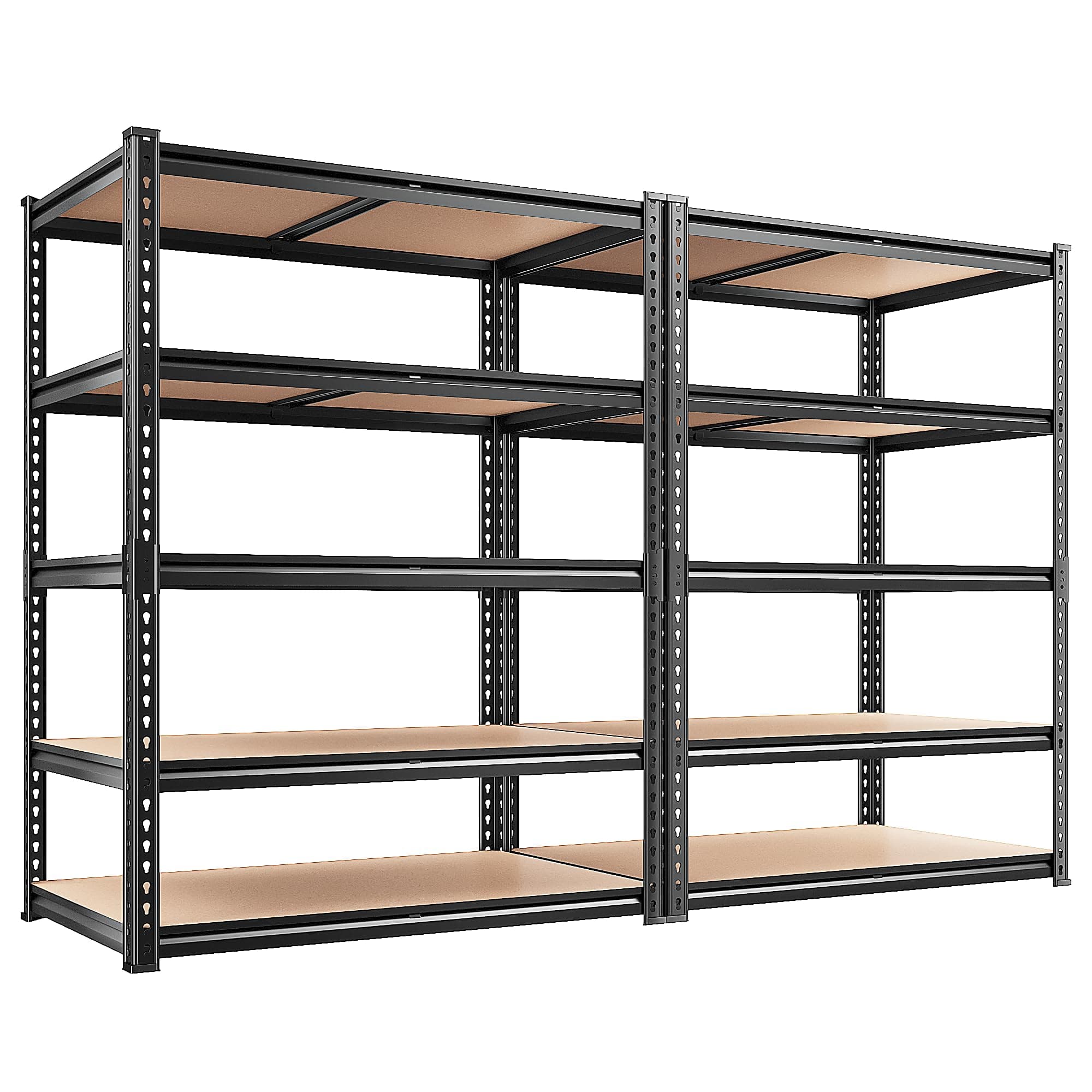 REIBII 2400LBS Storage Shelves 5 Tier Garage Shelving Heavy Duty, Adjustable Metal Shelving Unit, Garage Shelves for Basement, Warehouse, Pantry, Closet, Kitchen 72" H x 35.55" W x 16" D, 2 Pack | Heavy Duty, Adjustable, 2020LBS Capacity, Garage, Pantry, Closet