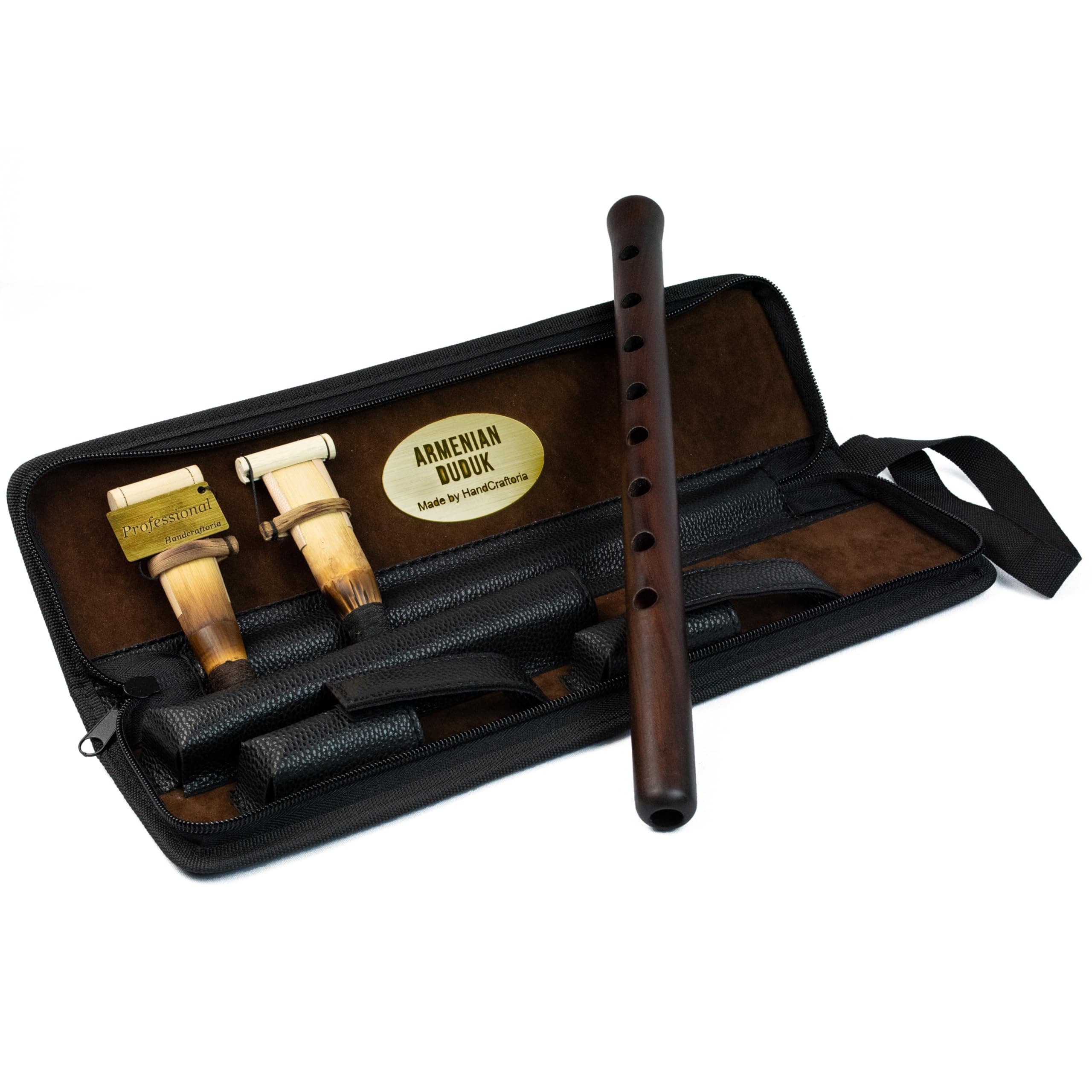 Professional Armenian DUDUK instrument from apricot wood, 2 reeds (1 prof and 1 standard), Eco-Leather case, Flute Oboe Balaban Woodwind