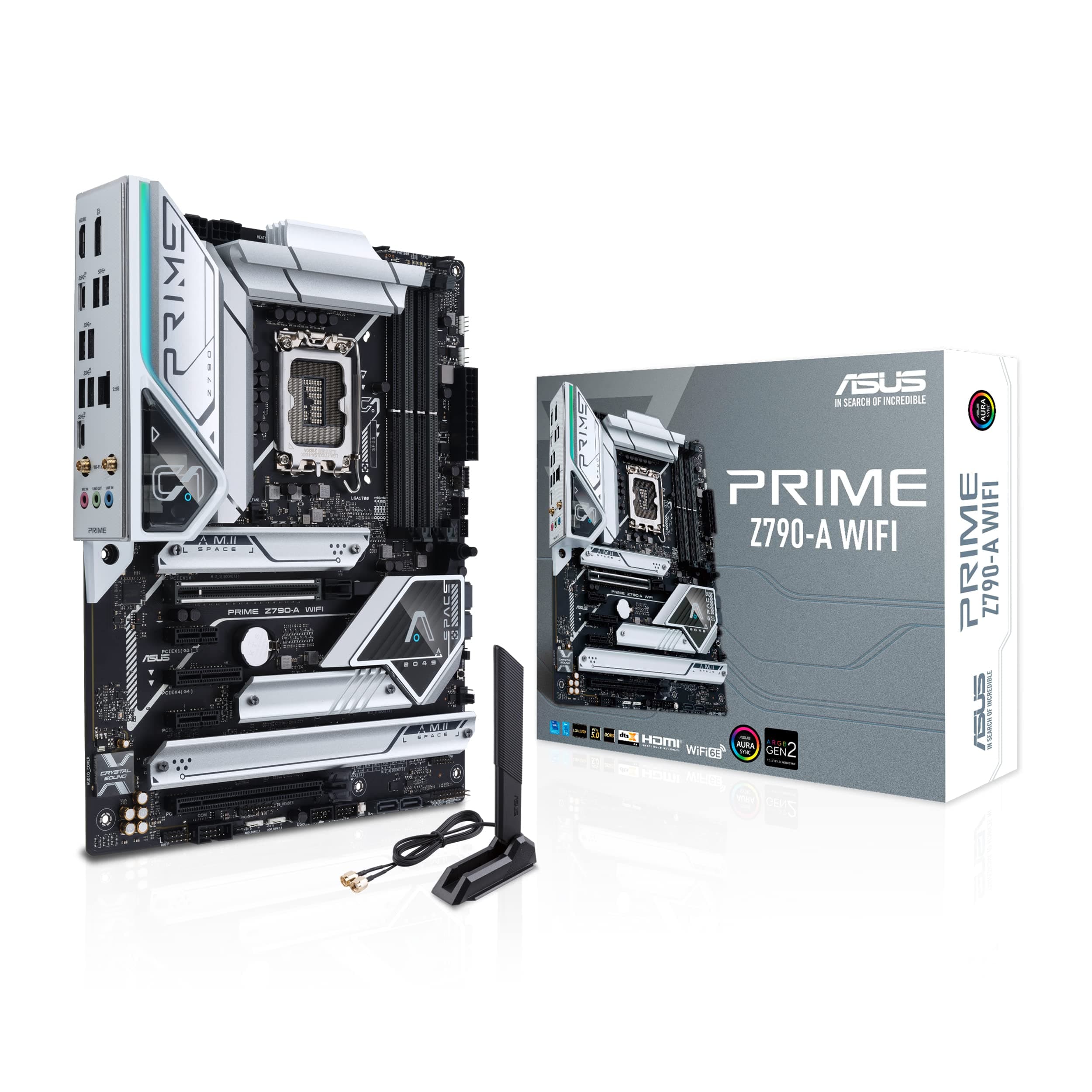 ASUS Prime Z790-A WiFi 6E LGA 1700(Intel 14th,13th&12th) ATX Motherboard (16+1 DrMOS, PCIe 5.0,DDR5,4X M.2 Slots,2.5 Gb LAN,USB 3.2 Gen 2 Front Panel Type-C, Thunderbolt 4/USB4, DP)