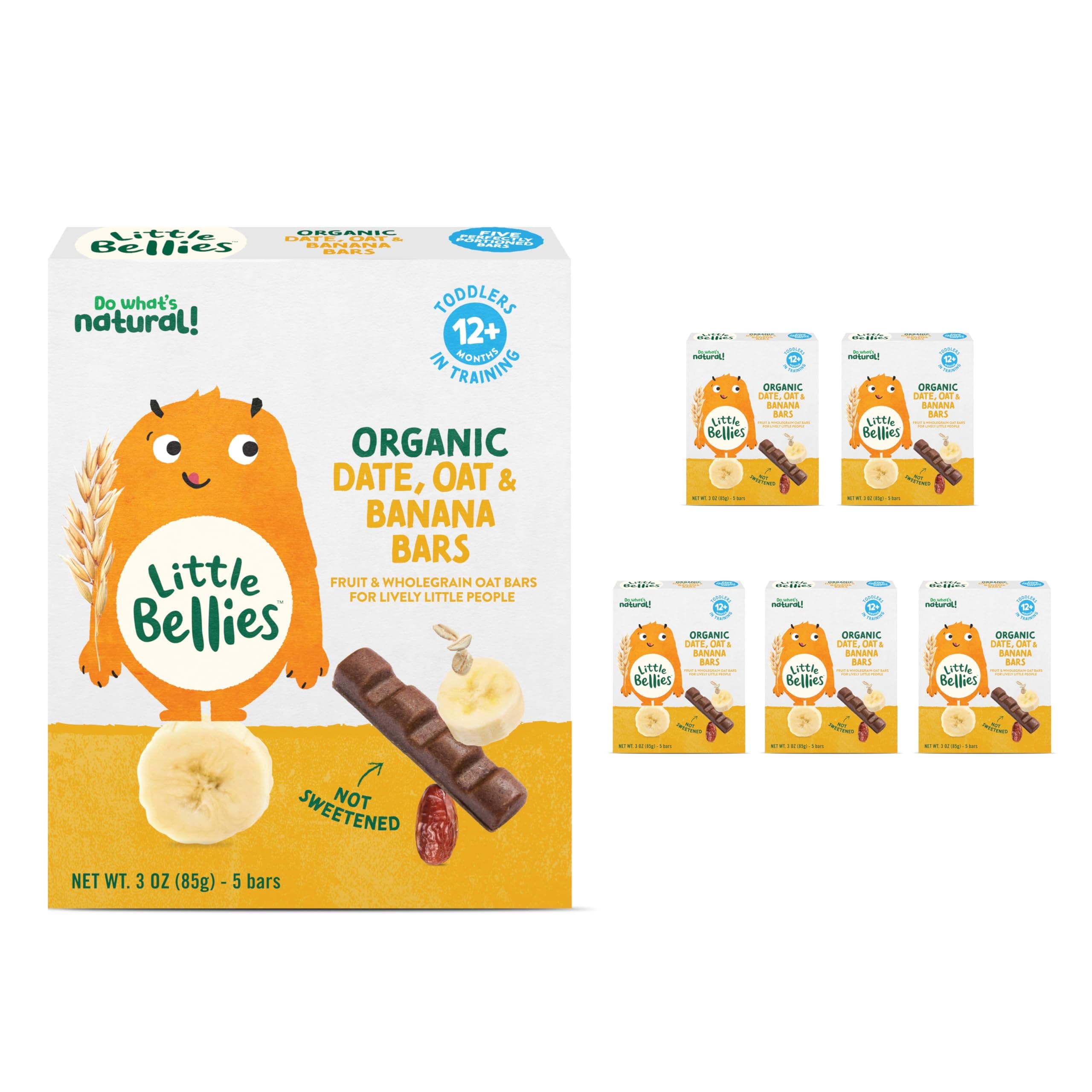 Organic Date, Oat & Banana Bars for Toddlers 12+ Months, 3 oz (5 Bars) - Pack of 6