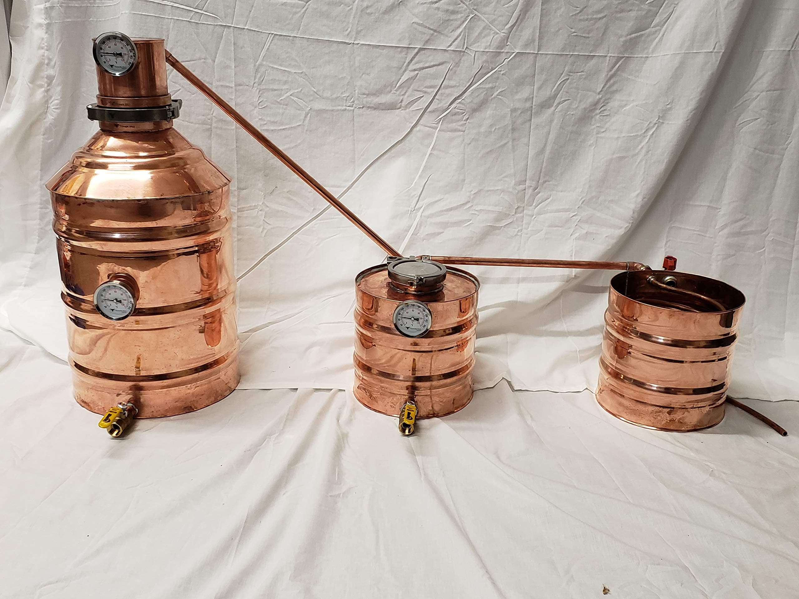 Upgraded 6 Gallon Copper Moonshine Still + 2 Gallon Thumper + 2 Gallon Worm