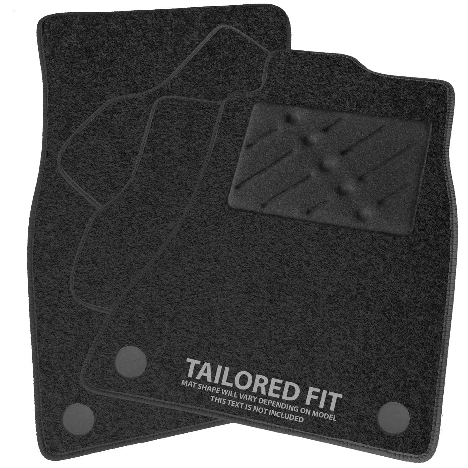 Car Mats to fit Mazda CX-5 (2017 -) Charcoal Carpet with Black Ribbed Trim and Black Rectangle Heel Pad [2173]