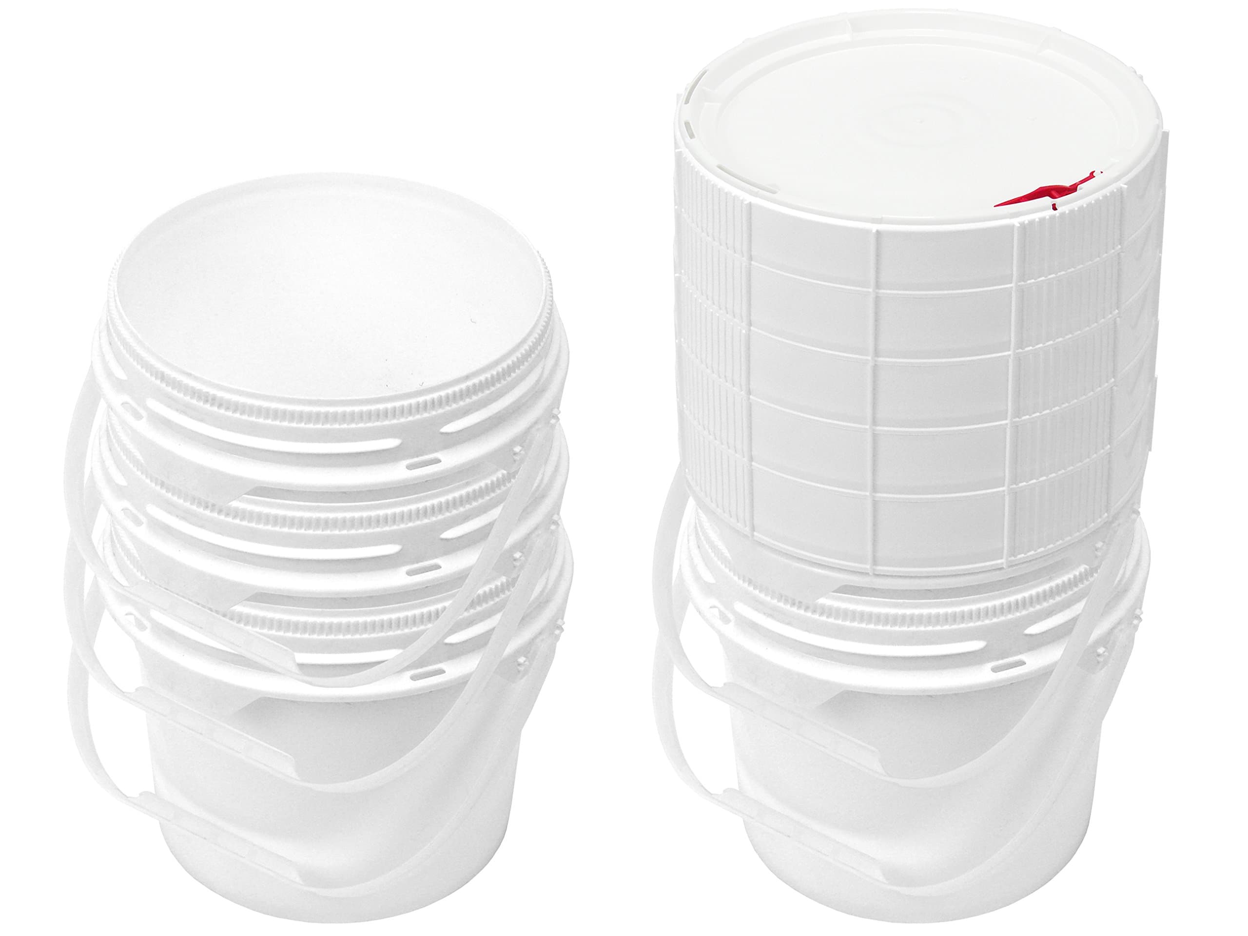 Screw Top Bucket, 2.5 Gallon, with White Life-Latch Lid (5)