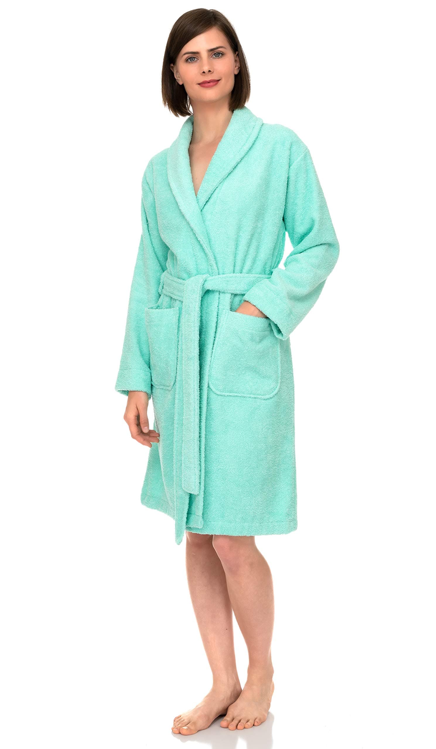 TowelSelections Women’s Robe, 100% Cotton Short Terry Shawl Bathrobe
