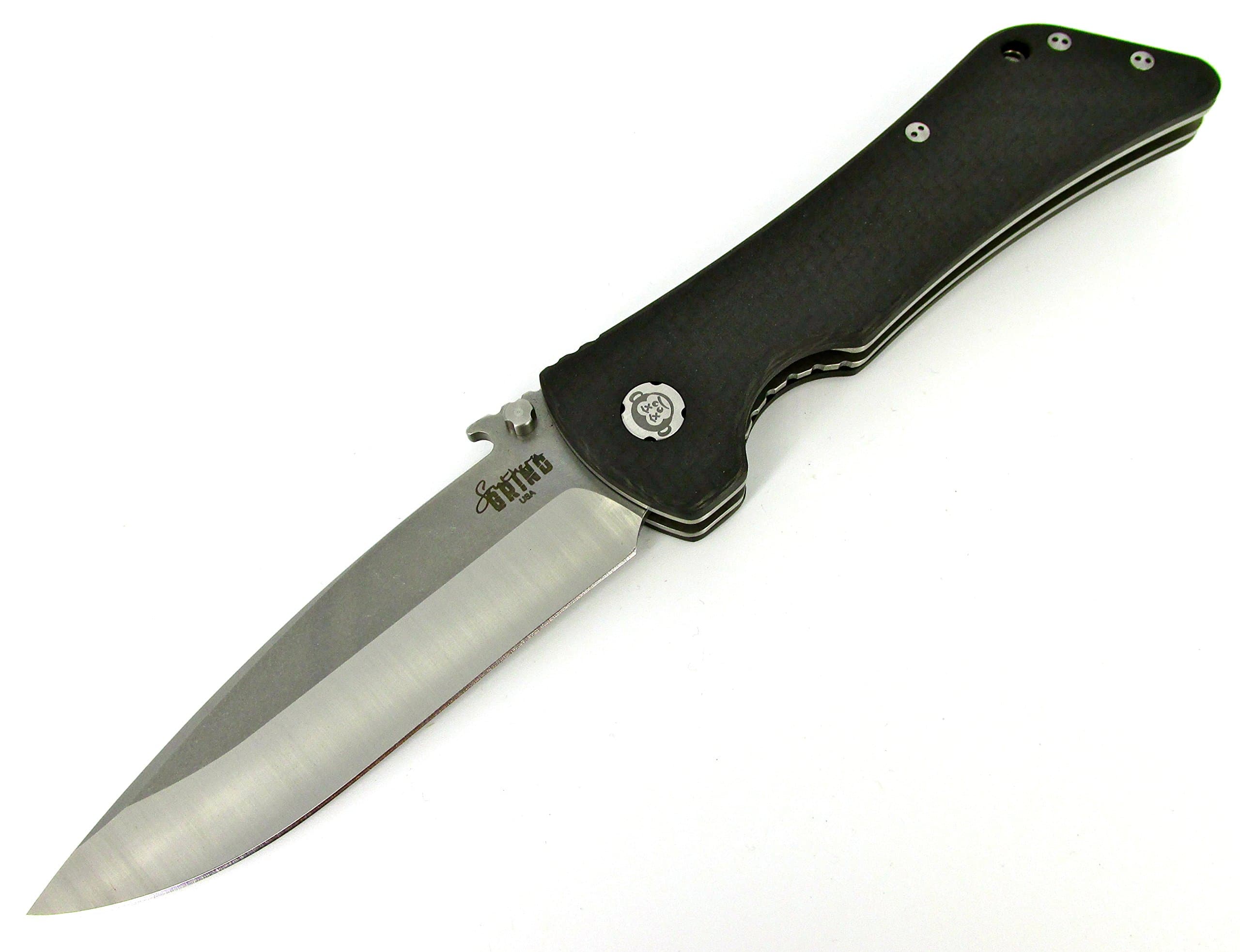 Southern Grind Bad Monkey Folding Knife Plain Edge Drop Point - Tumbled Satin Finish T1-102-K