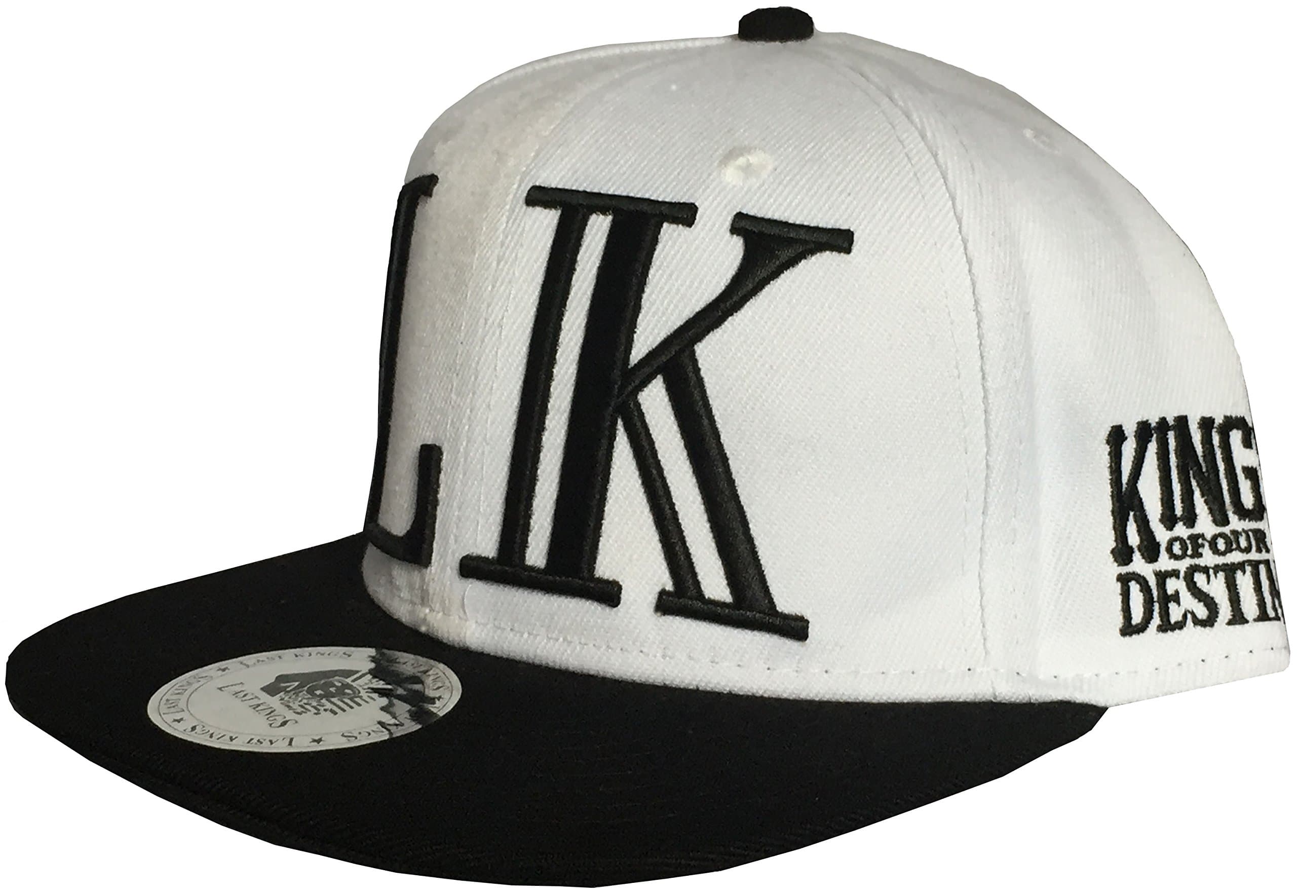 Official Last Kings 'Roman' Snapback hat. Adjustable (White/Black).
