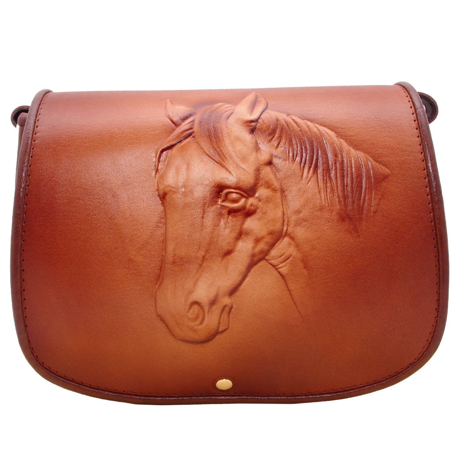 Koson Leather Moulded Handbag Unique Horse Design Genuine Leather Satchel Shoulder Cross-Body Bag Messenger Party Festival Everyday