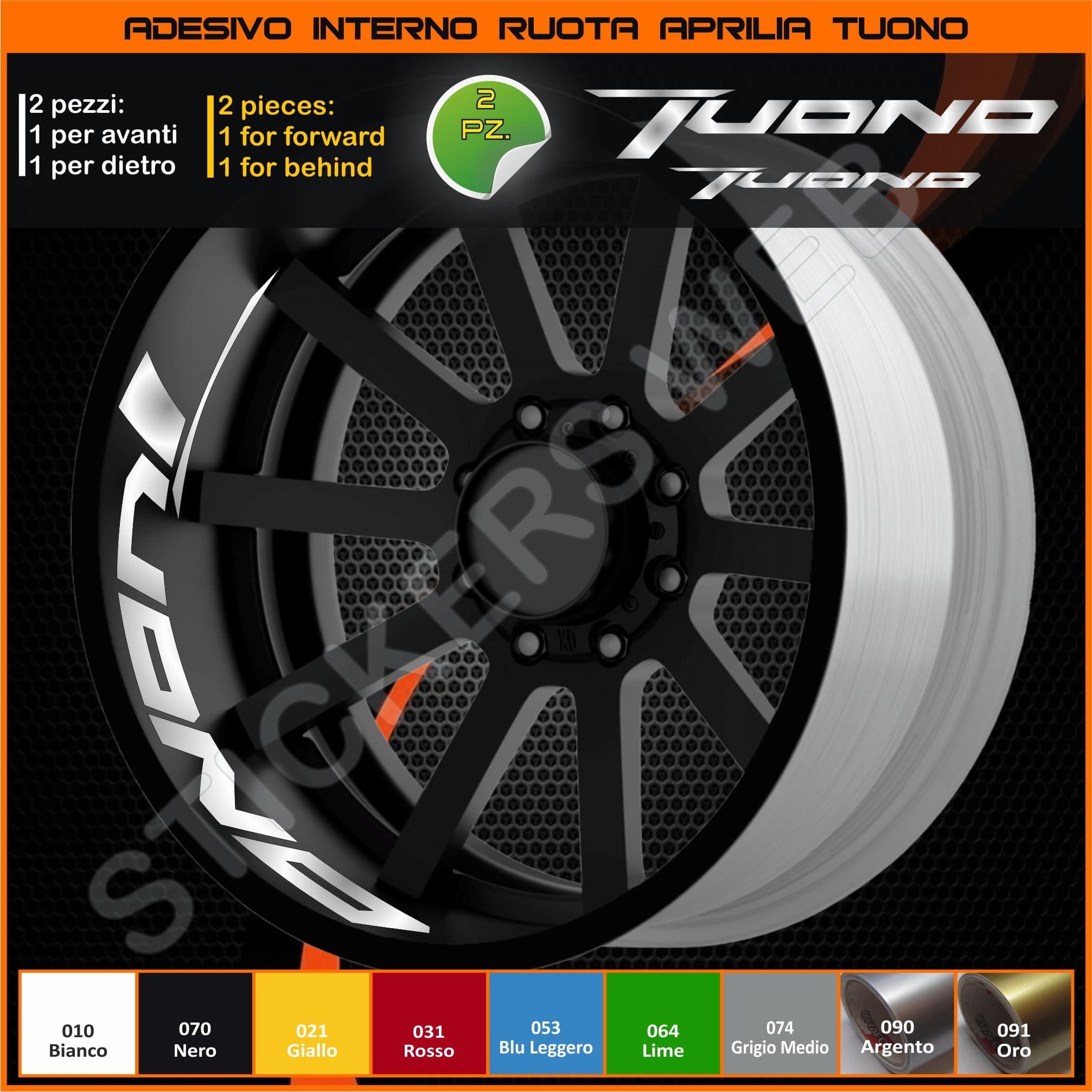Thunder Wheel Rim Aprilia Stickers Decals inner strips strip Wheel 0281 code 090 Argento