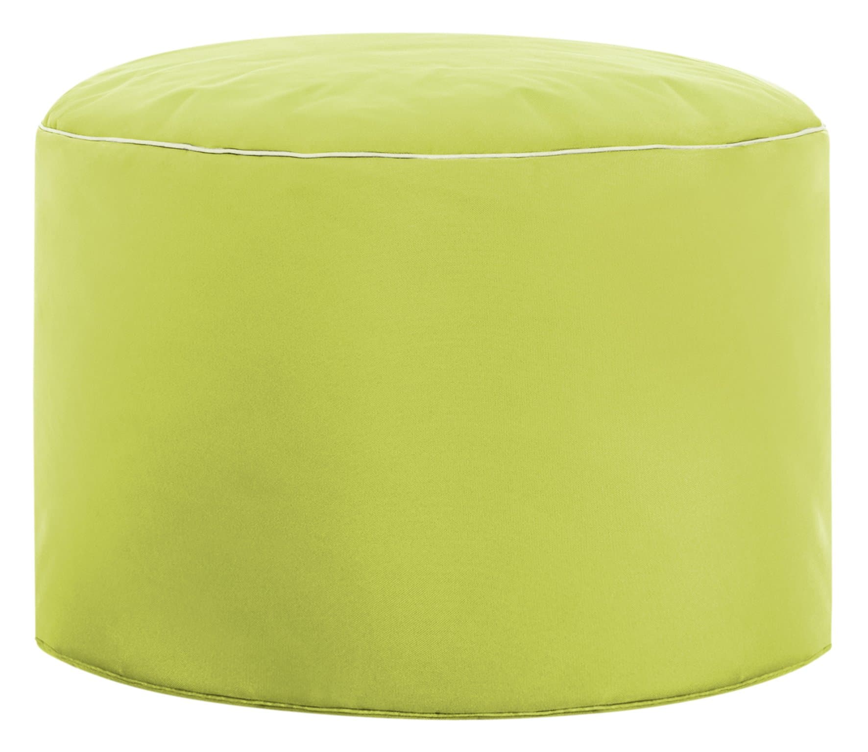 Gouchee Home Brava Pouf Collection Contemporary Polyester Upholstered Round Pouf/Ottoman, Lime Green