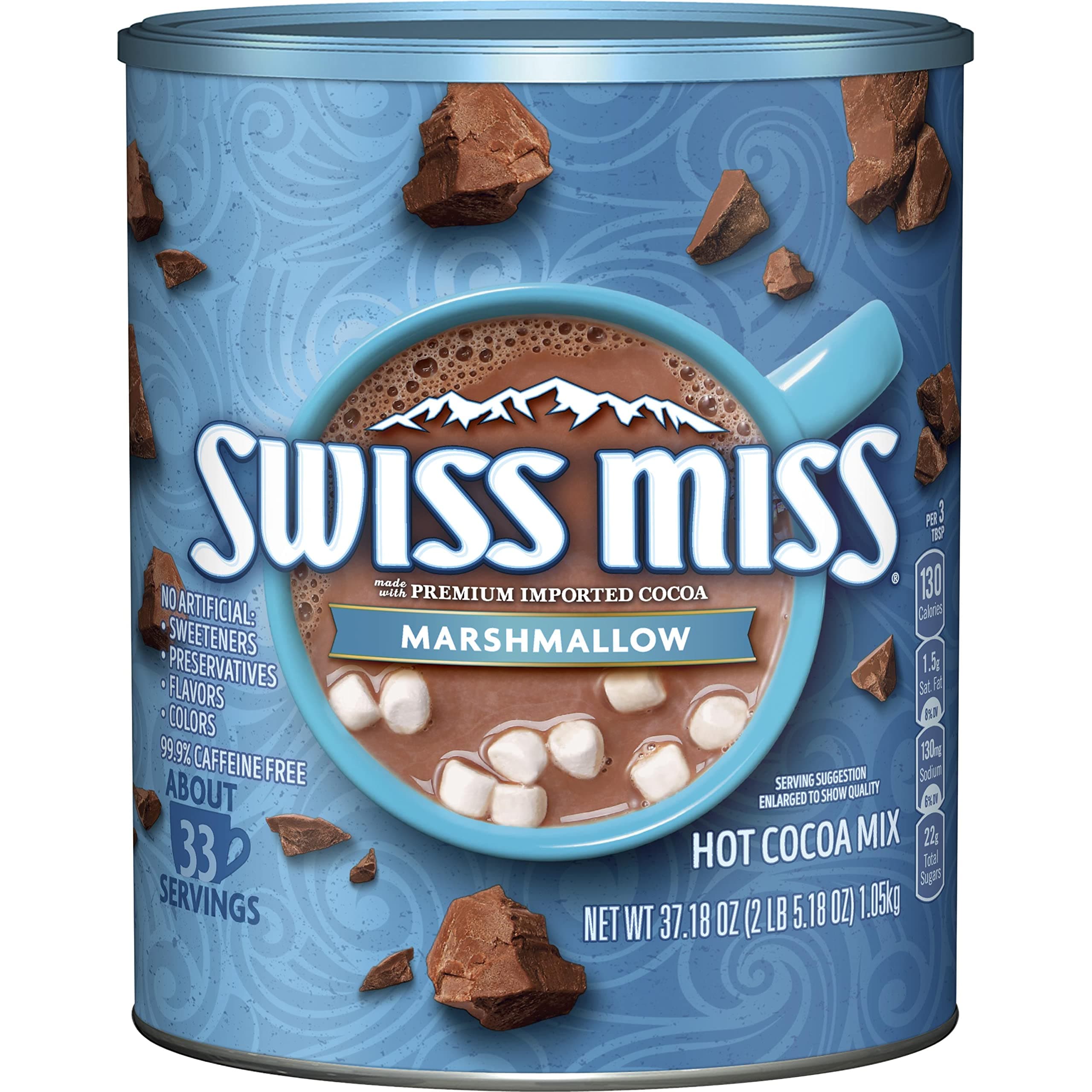 Swiss Miss Marshmallow Hot Cocoa Mix, 37.18 oz Canister