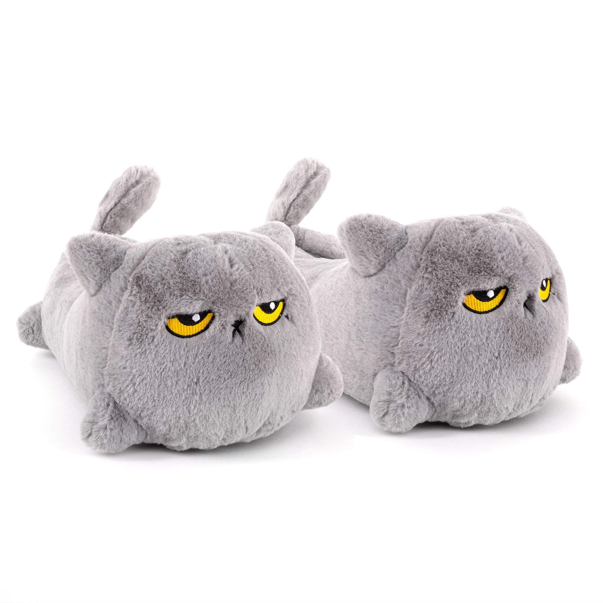 Smoko Grumpy Cat Heated Slippers | USB Plug in Cozy Foot Warmers | Plush and Fluffy